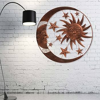 Amazon.co.jp: 太陽と月 屋外装飾 - 壁彫刻 ホーム装飾