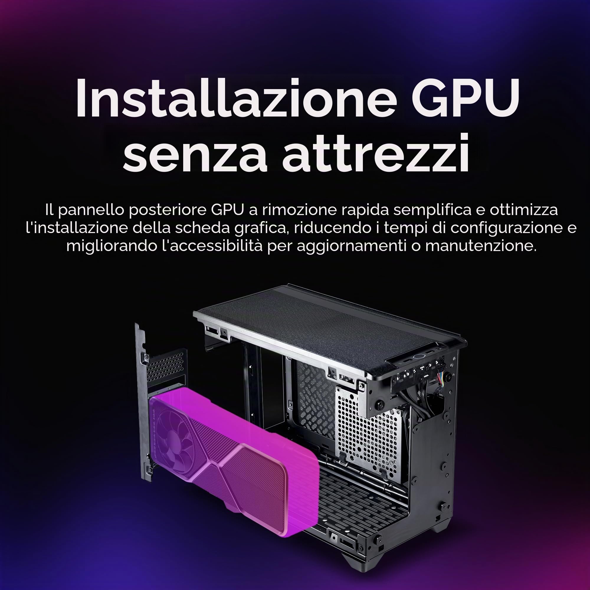 Cooler Master NR200P V3 Mini-ITX PC Case Ready, Top Mount 280mm AIO, PCIe 5.0 Riser, 361.5mm Vertical GPU Mount, Progettato Ready Nvidia RTX 5090 | AMD RX 9070 XT, SFX PSU - Pronto per l'installazione