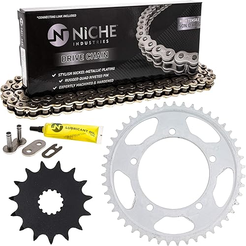 NICHE Combo de cadena de piñón de transmisión para Suzuki Vstrom 650 delantero 15 trasero 47 dientes 525HZ estándar 116 eslabones