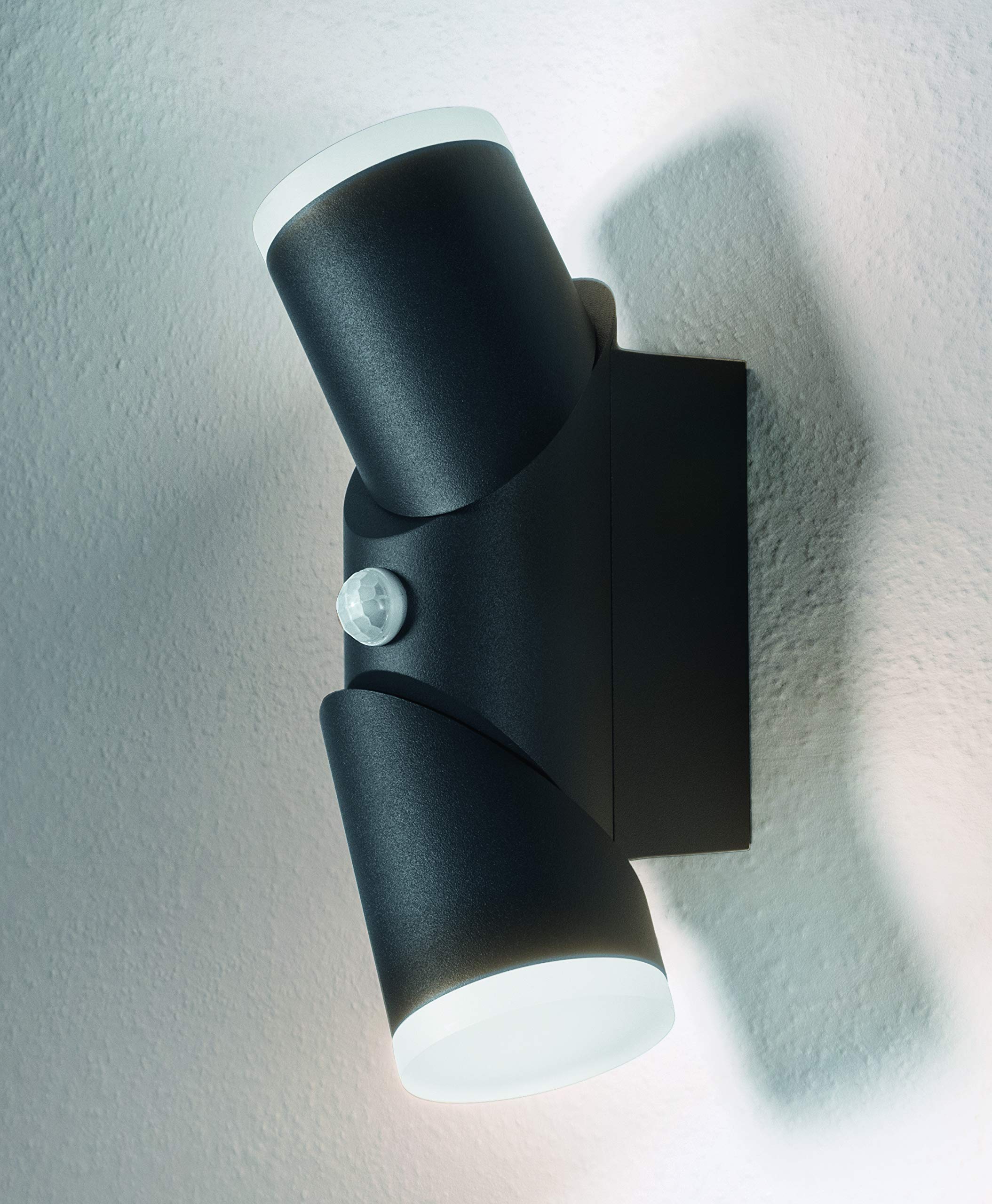 LEDVANCE Lampa ścienna i sufitowa LED, lampa do zastosowań zewnętrznych, ciepła biel, zintegrowany czujnik światła dziennego i ruchu, Endura Style Updown Flex Sensor