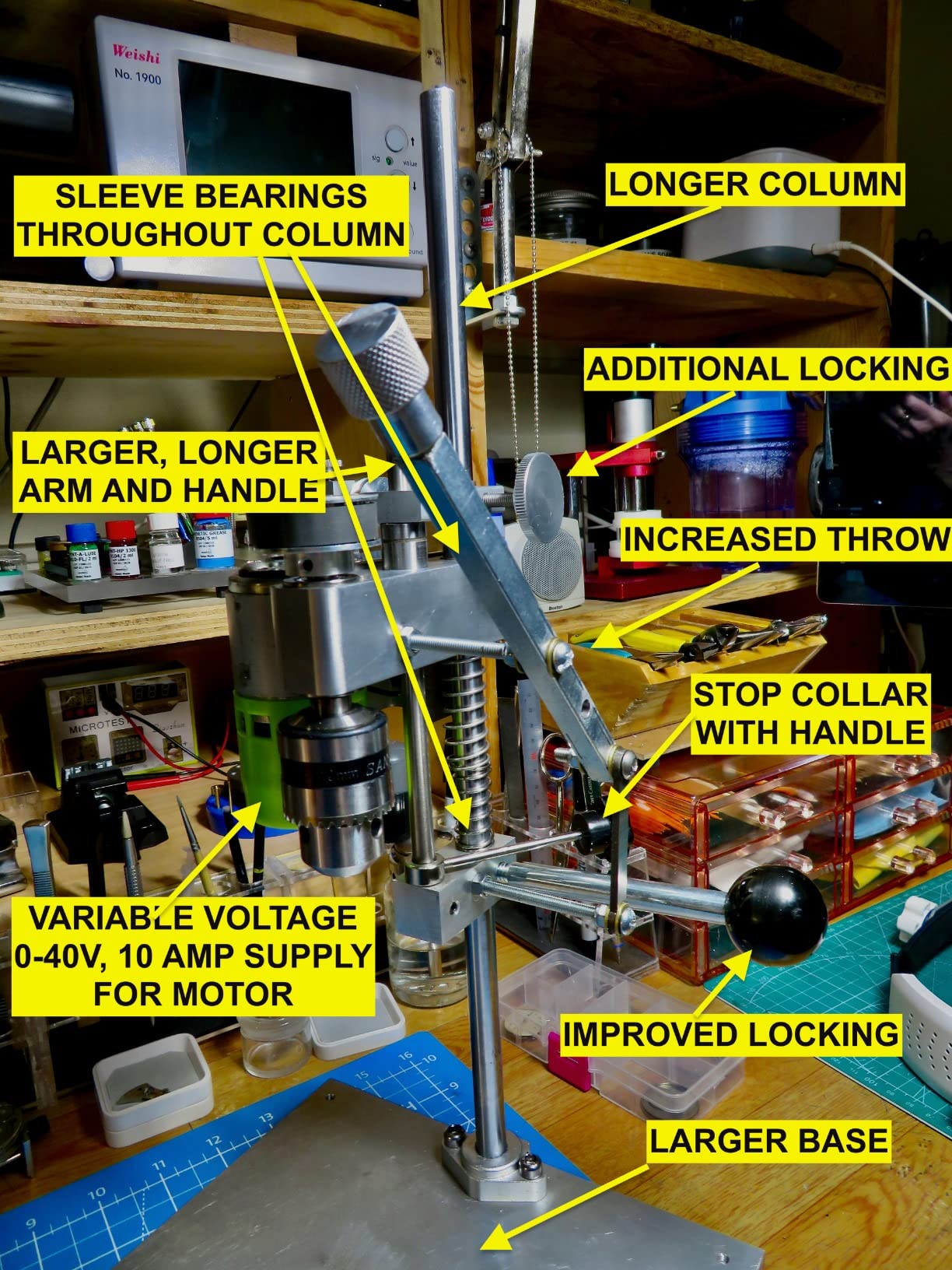 14/mo Finance Mini Bench Drill, DIY Mini Drill Press for Bench