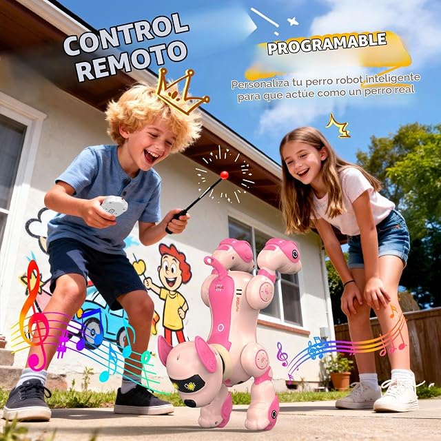 Foto 3 de 8 de Dnenellr Perro Robot, Perro Robot Inteligente Teledirigido para Niños, Programable