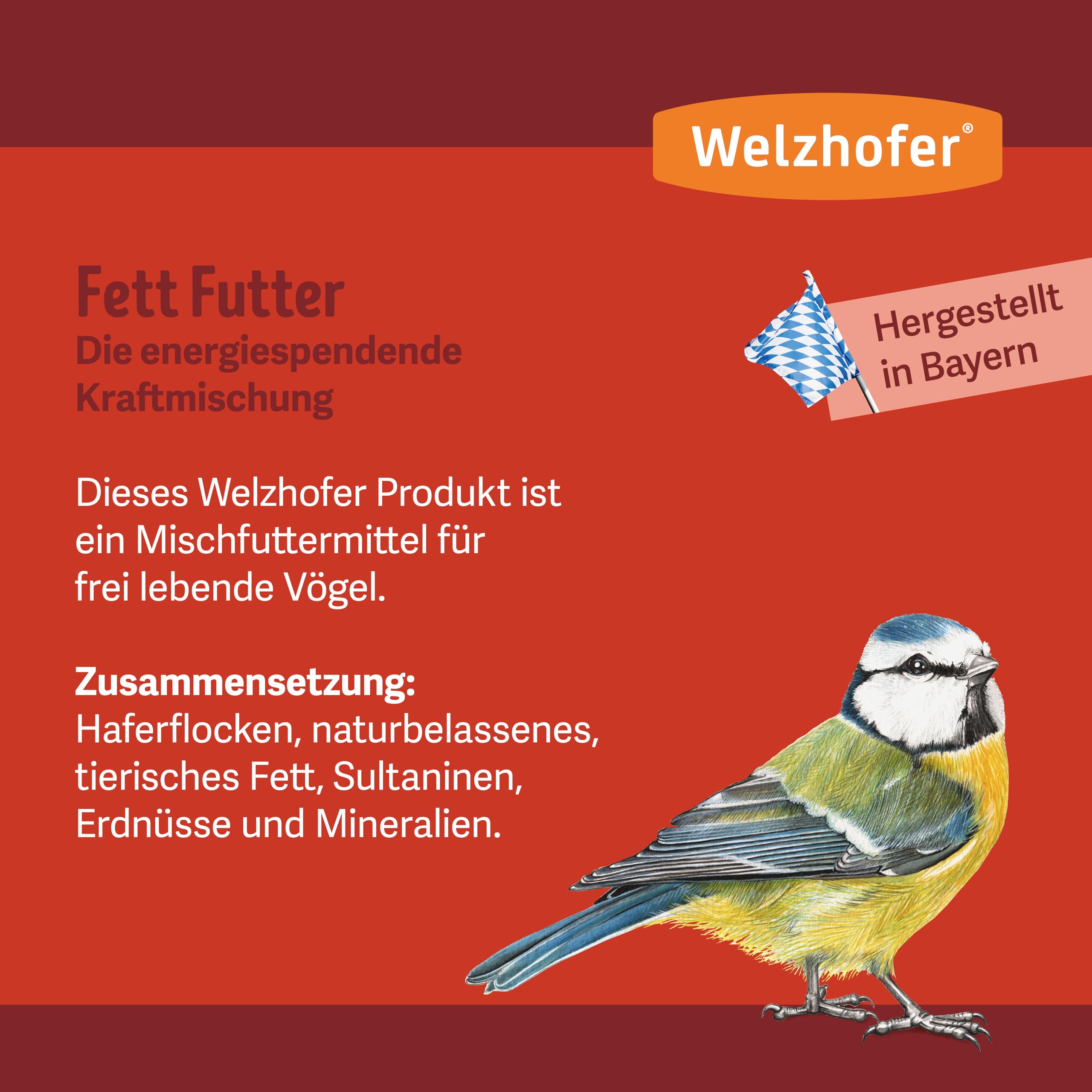 Fettfutter für Wildvögel 25kg – Hochenergetische Mischung mit Haferflocken, naturbelassenem Fett, Sultaninen und Erdnüssen. Ohne Zusatzstoffe. Artgerecht für das ganze Jahr.