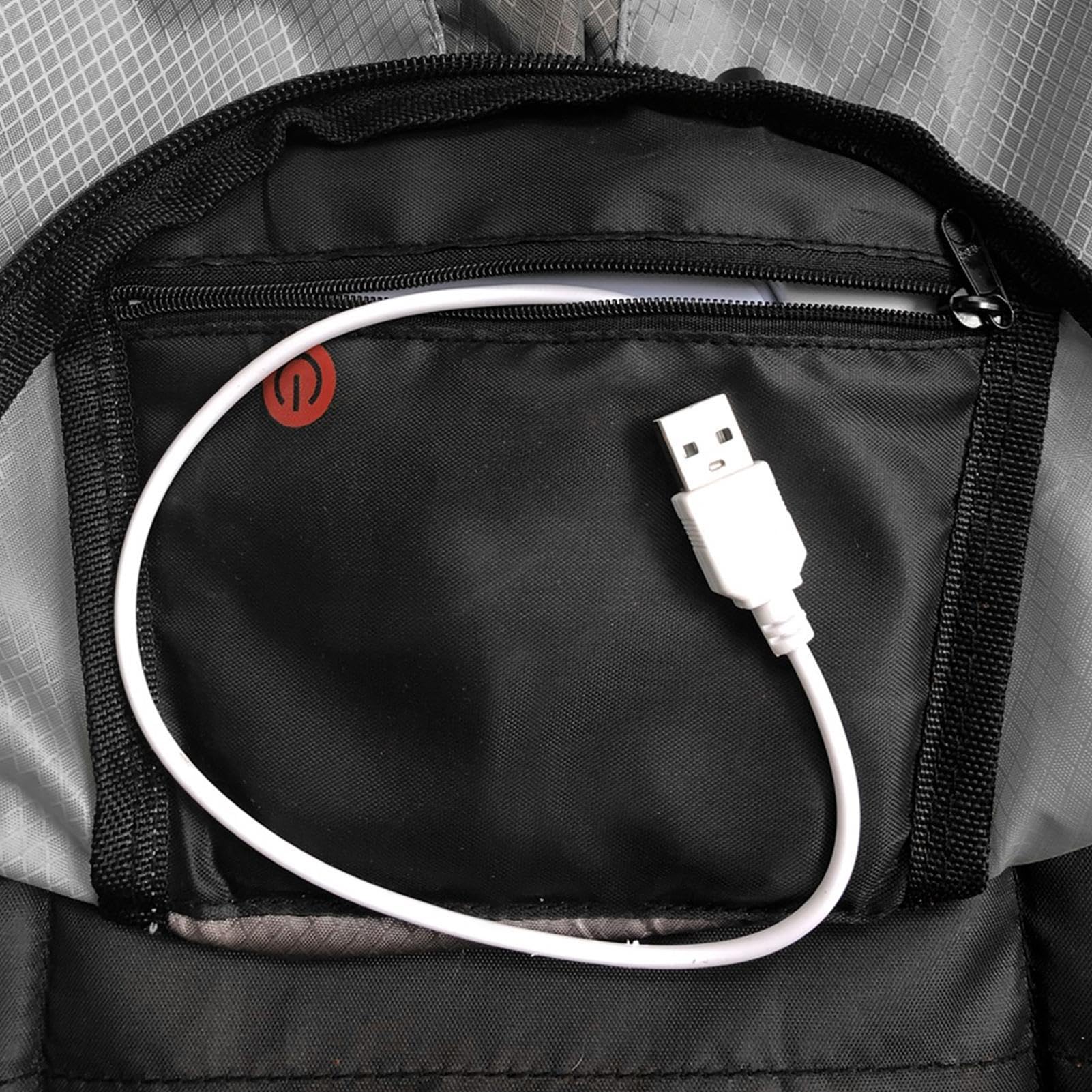 Borsa da trekking a 2 LED, ricaricabile tramite USB, con luce di sicurezza, borsa ad alta visibilità, zaino da 15 l con telecomando a LED con indicatore di direzione, zaino da ciclismo notturno per