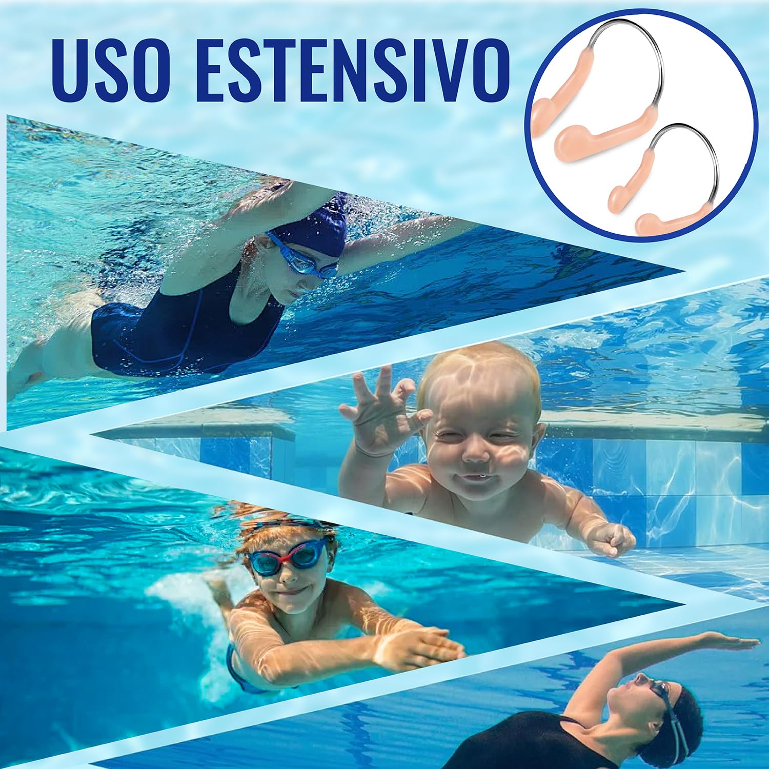 12 Pezzi Nuoto Naso Clip, Naso in Silicone per Nuoto, Stringinaso Nuoto Professionale, Silicone Clip Naso Nuoto, Tappanaso Nuoto, per Protezione Allenamento da per Adulti e Bambini Comodo