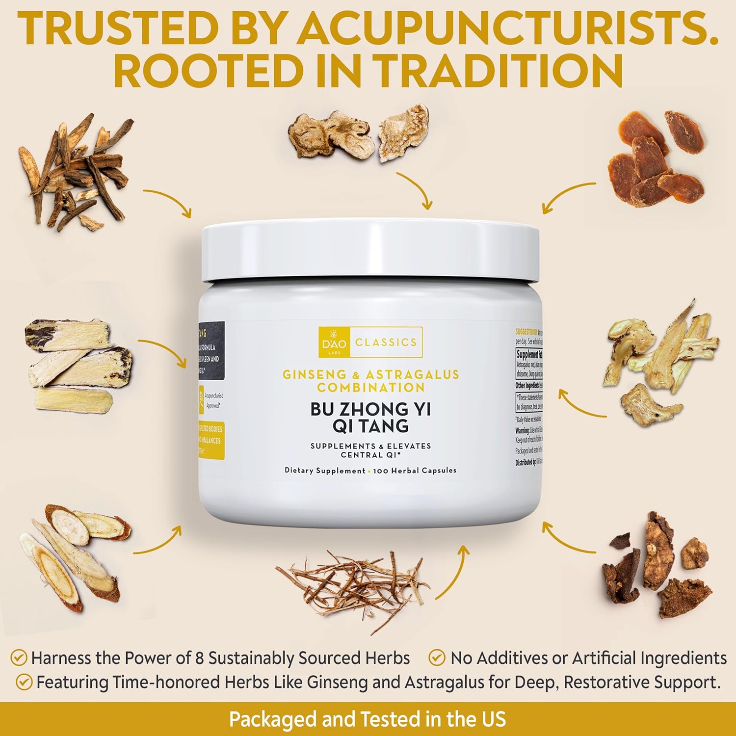 D’AO Labs - Bu Zhong Yi Qi Tang - Ginseng and Astragalus Combination - Herbal Capsules. 100 Capsules. - Image 3