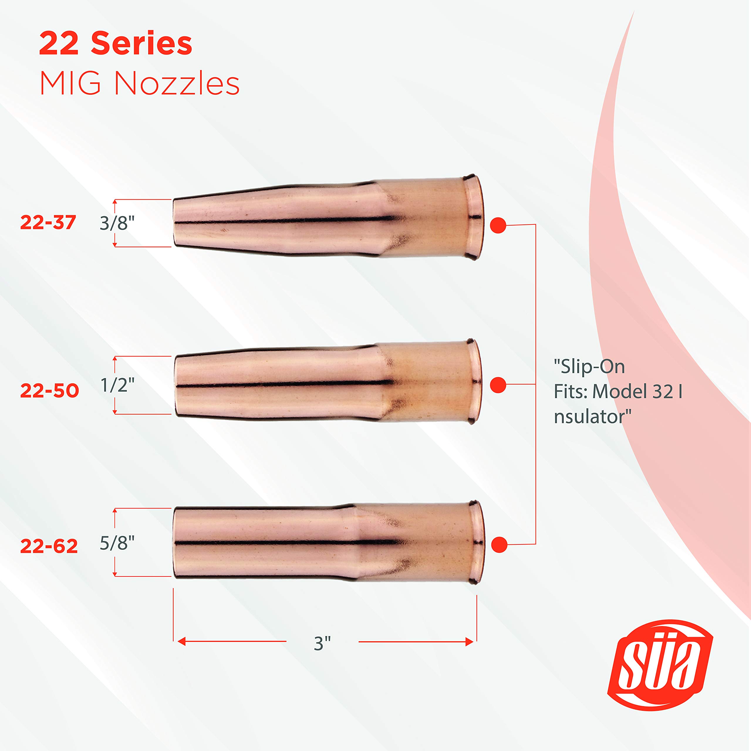 MIG Gun Consumables Kit - Compatible with Lincoln/Magnum 200 & 250 and Tweco #2-52 Diffuser - 32 Insulator - Tapered Tip: 0.035