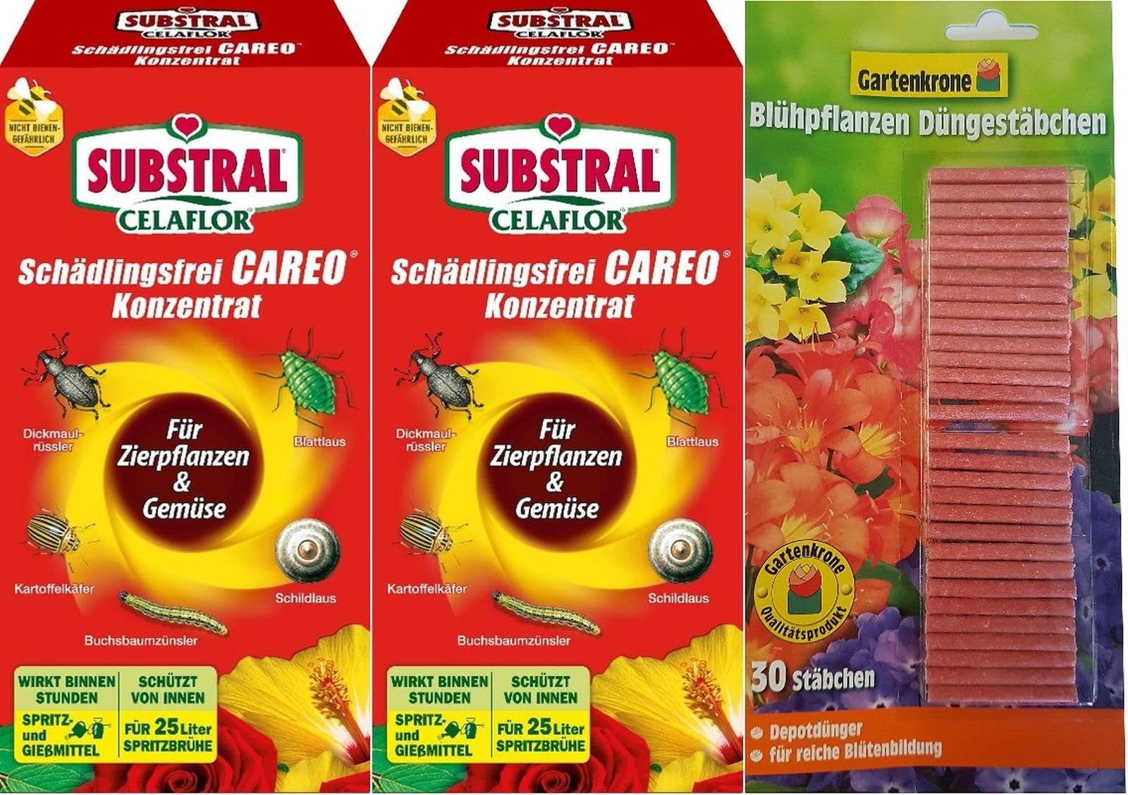 2 X 250 ml Schädlingsfrei Careo Konzentrat für Zierpflanzen & Gemüse