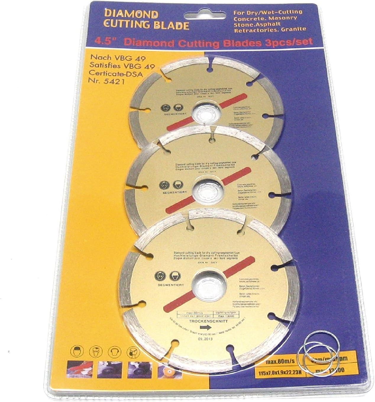 3 PACK 41/2" DIAMOND BLADES Amazon.co.uk DIY & Tools