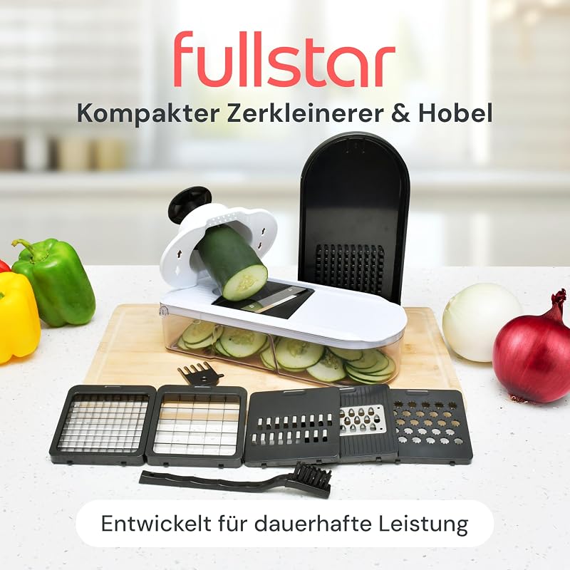 Fullstar 6 az 1-ben Mandolin Szeletelő Fekete - Zöldség, Gyümölcs és Sajt Vágó