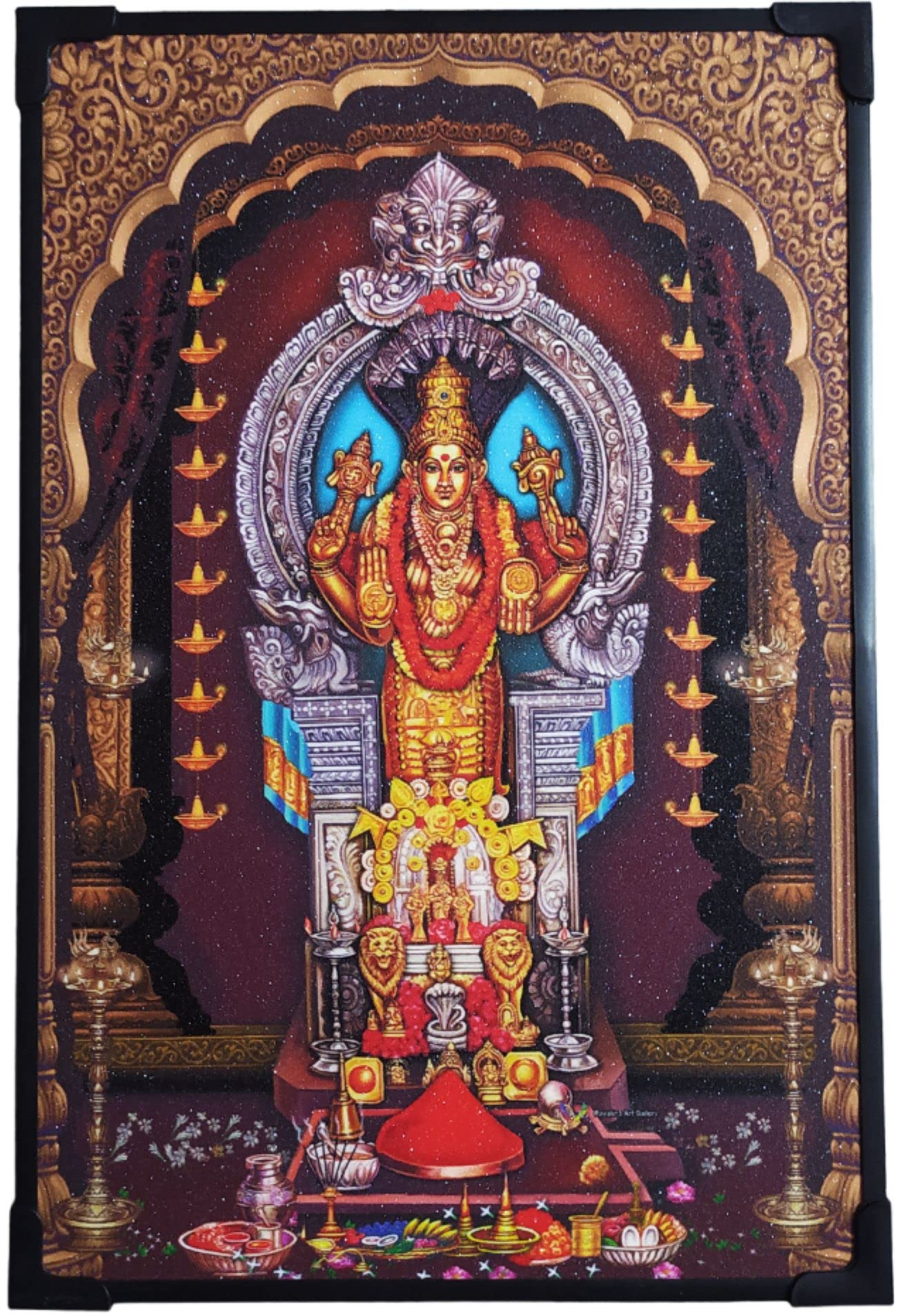 Harnadu Haranadu Annapoorneshwari Photo Frame, 12 * 8 Inch (Medium Size) Frame with 8 mm Board, Premium Vinyl Print by SujArta-picture-23