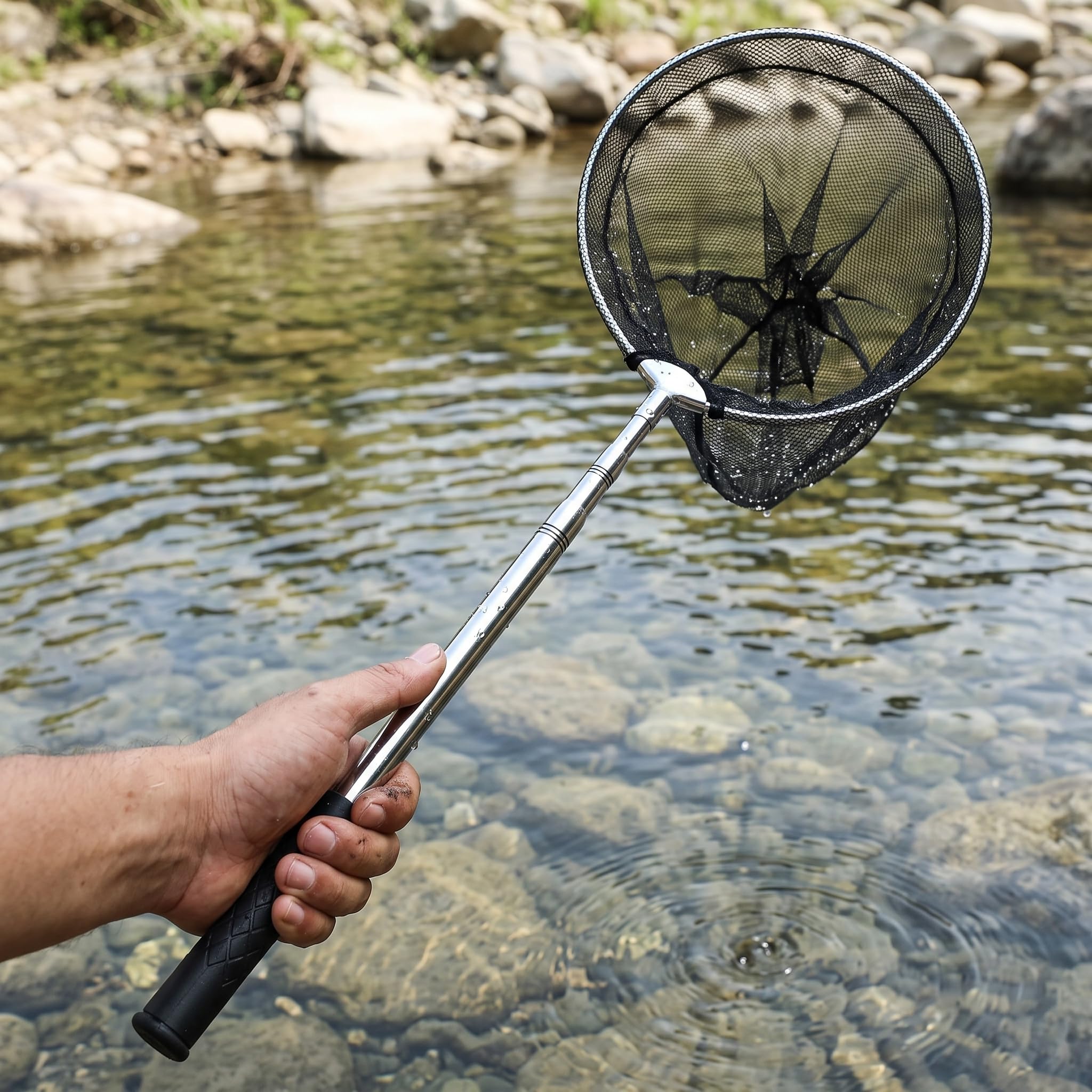 Sharplace Rete da Pesca Telescopica Guadino, Bianco, Nero, Bianco, 3 metri
