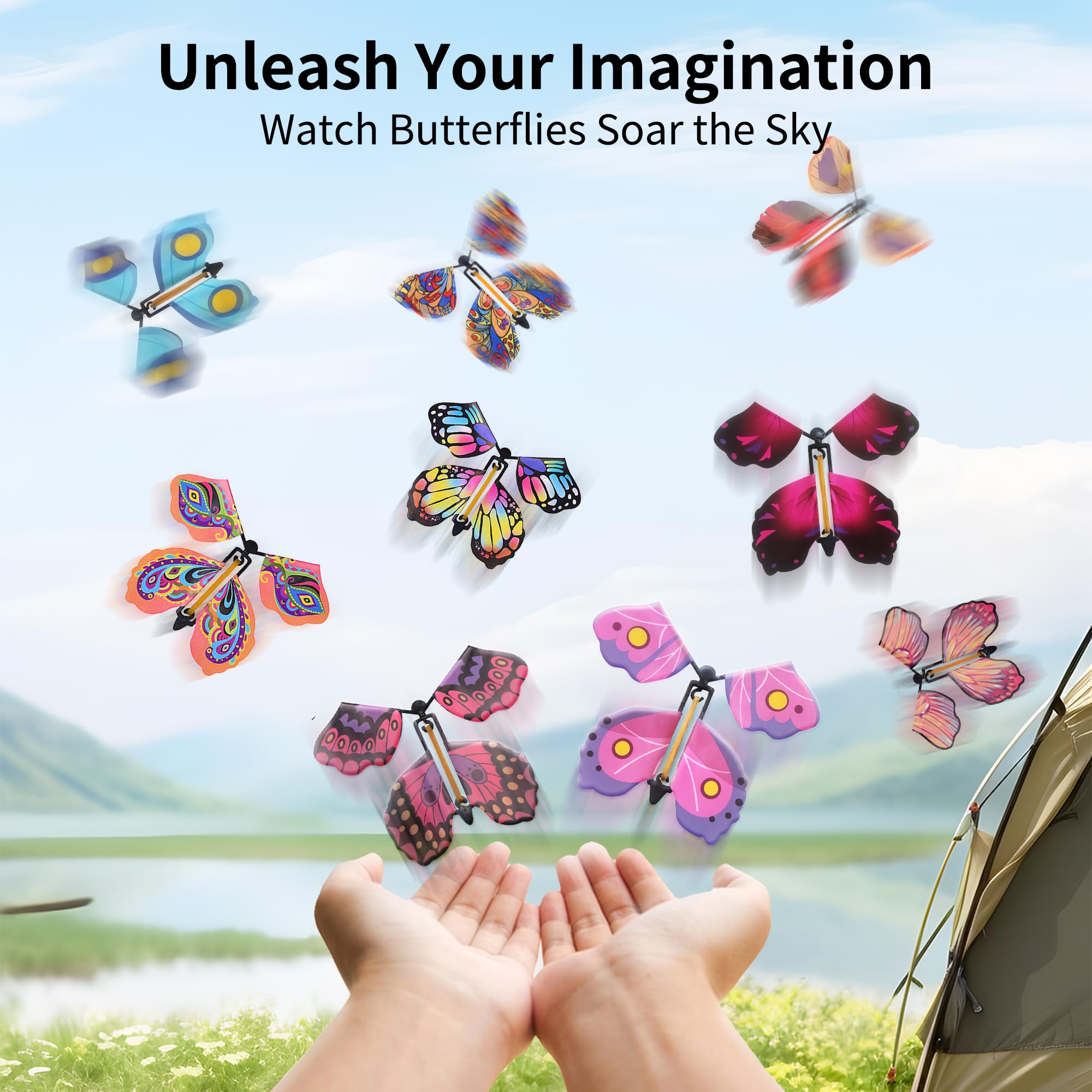 Flutter Flyers Butterflies For Cards 20PCS Flying Butterfly Toys