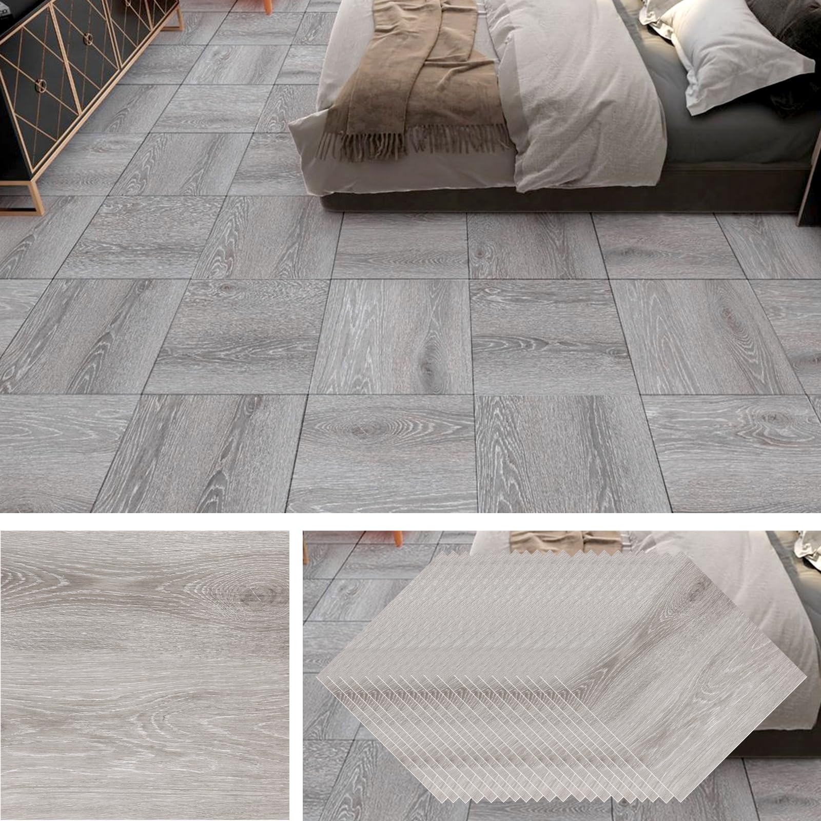 DAJAVE 40 Piastrelle Adesive In Vinile Effetto Marmo 30x30 Cm - Autoadesive Per Pavimenti Bagno E Cucina