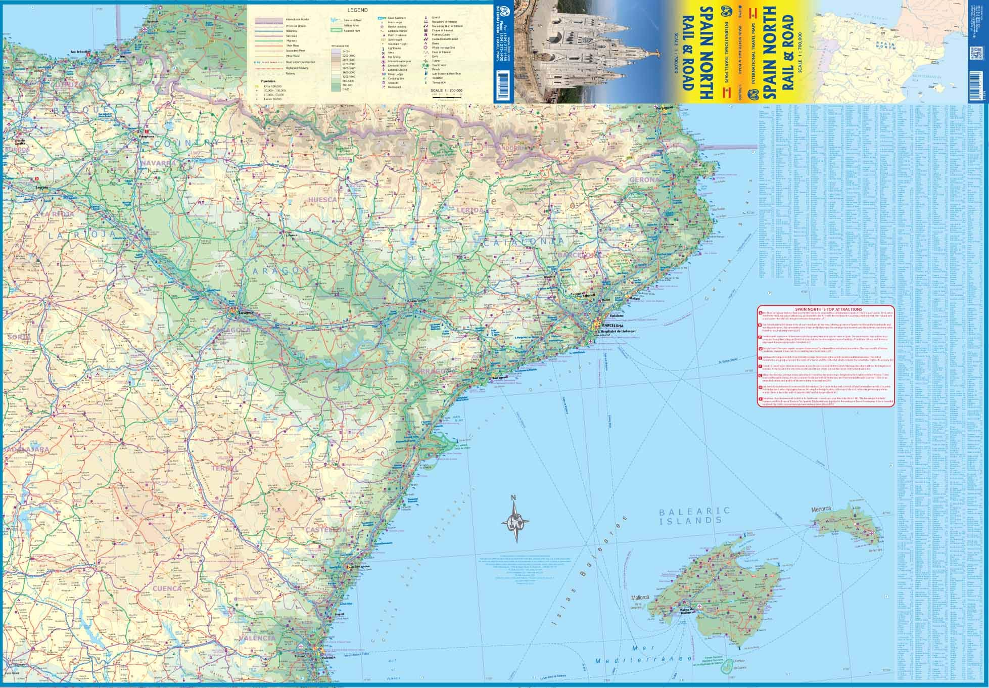 Spain North Rail and Road: doppelseitig