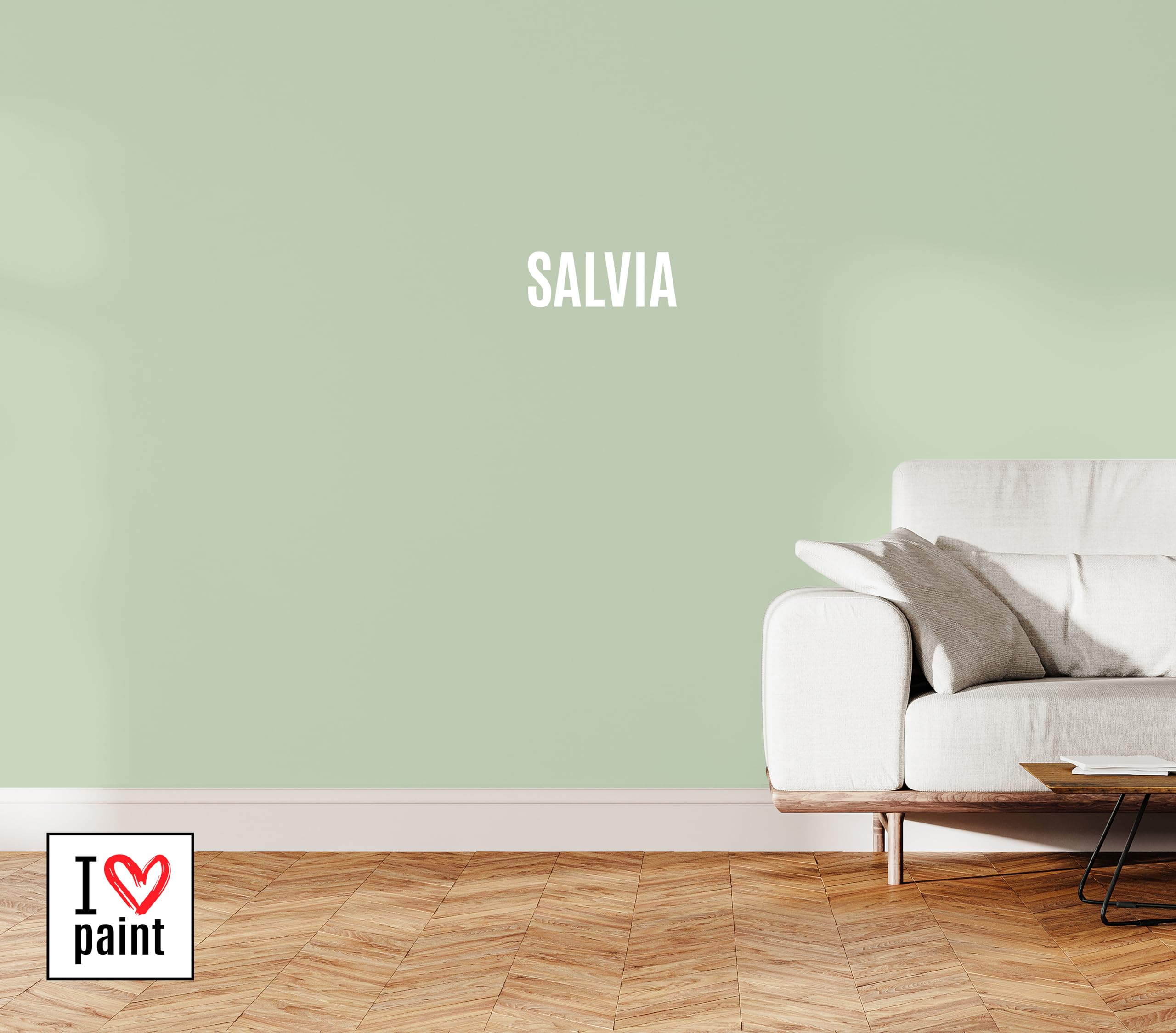 I Love Chalk Paint Salvia – Set Risparmio 2 Barattoli + Pennello – 750 ml totali – Vernice Effetto Gesso per Mobili – Chalk Paint Pittura Tutto Senza Carteggiare