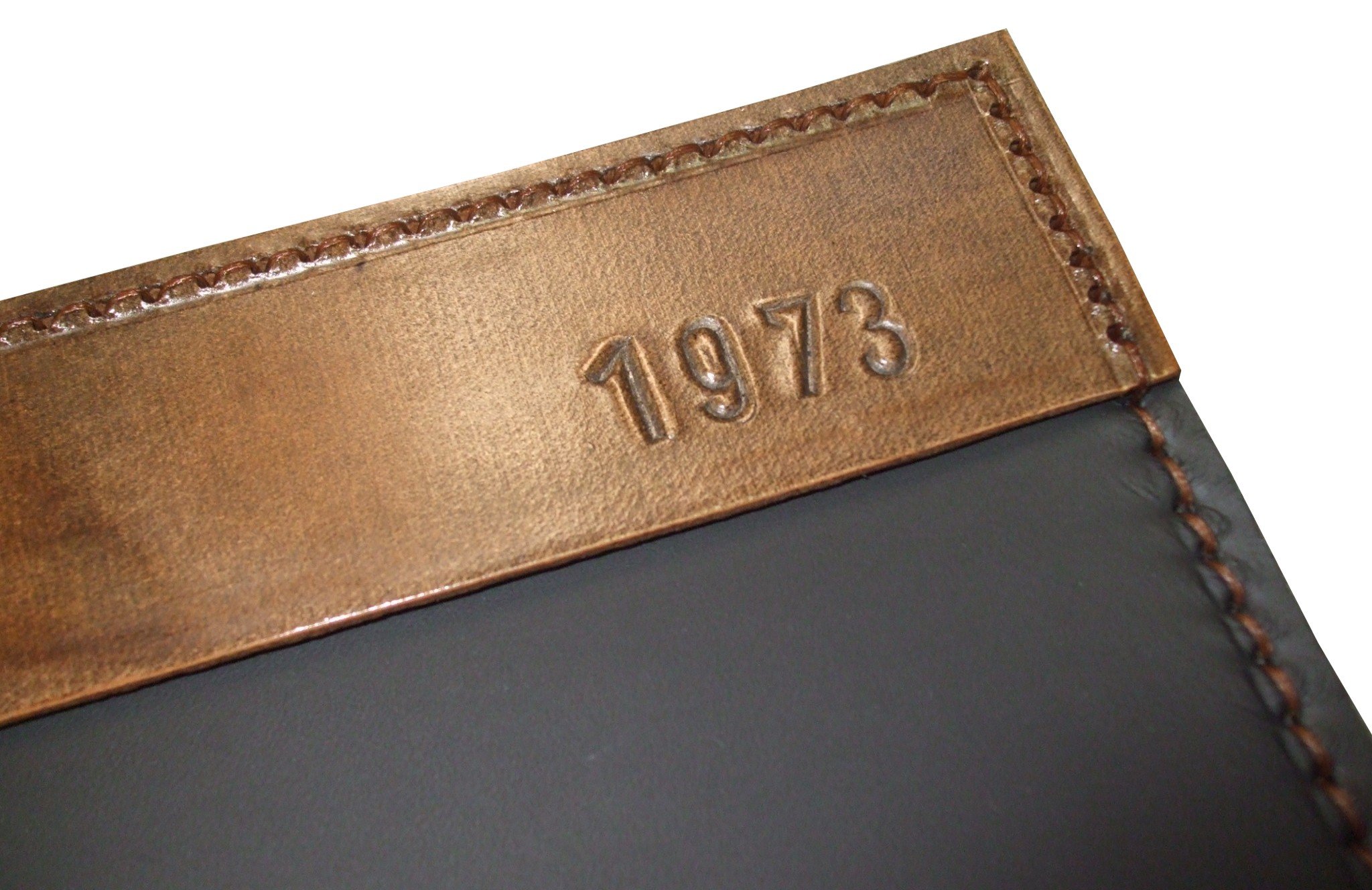 Schreibunterlage Schreibtischunterlage echt Leder ca. 70 x 46 cm Antik schwarz Jahreszahl 1973