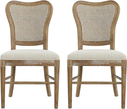 Juego de 2 sillas de comedor, juegos de mesa y sillas  estilo vintage tapizado de tela de goma y madera de caña de cocina, sillas de sala de estar,