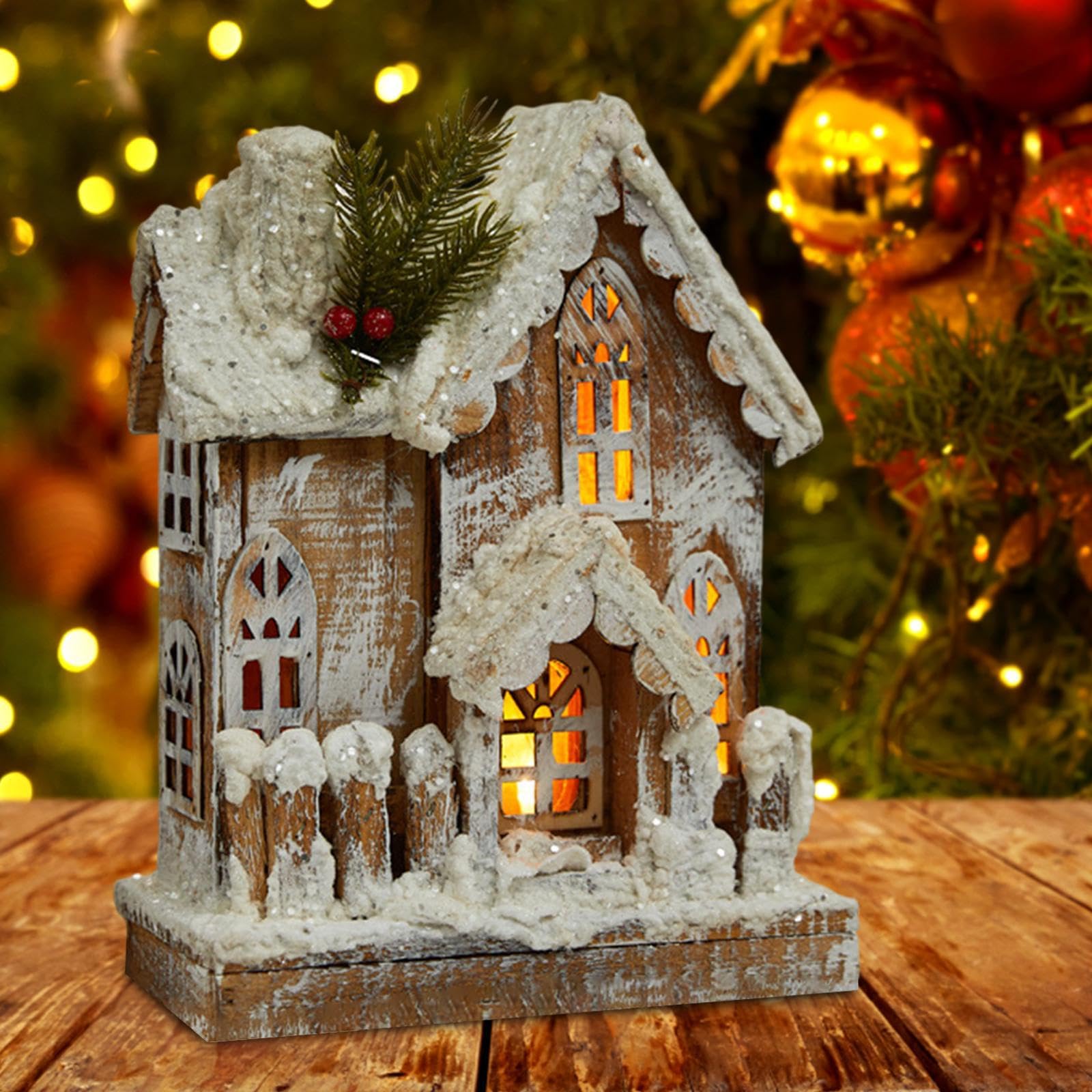 MagiDeal Scultura di Casa di Villaggio, Statuetta in Legno per Feste in Casa E Al Chiuso