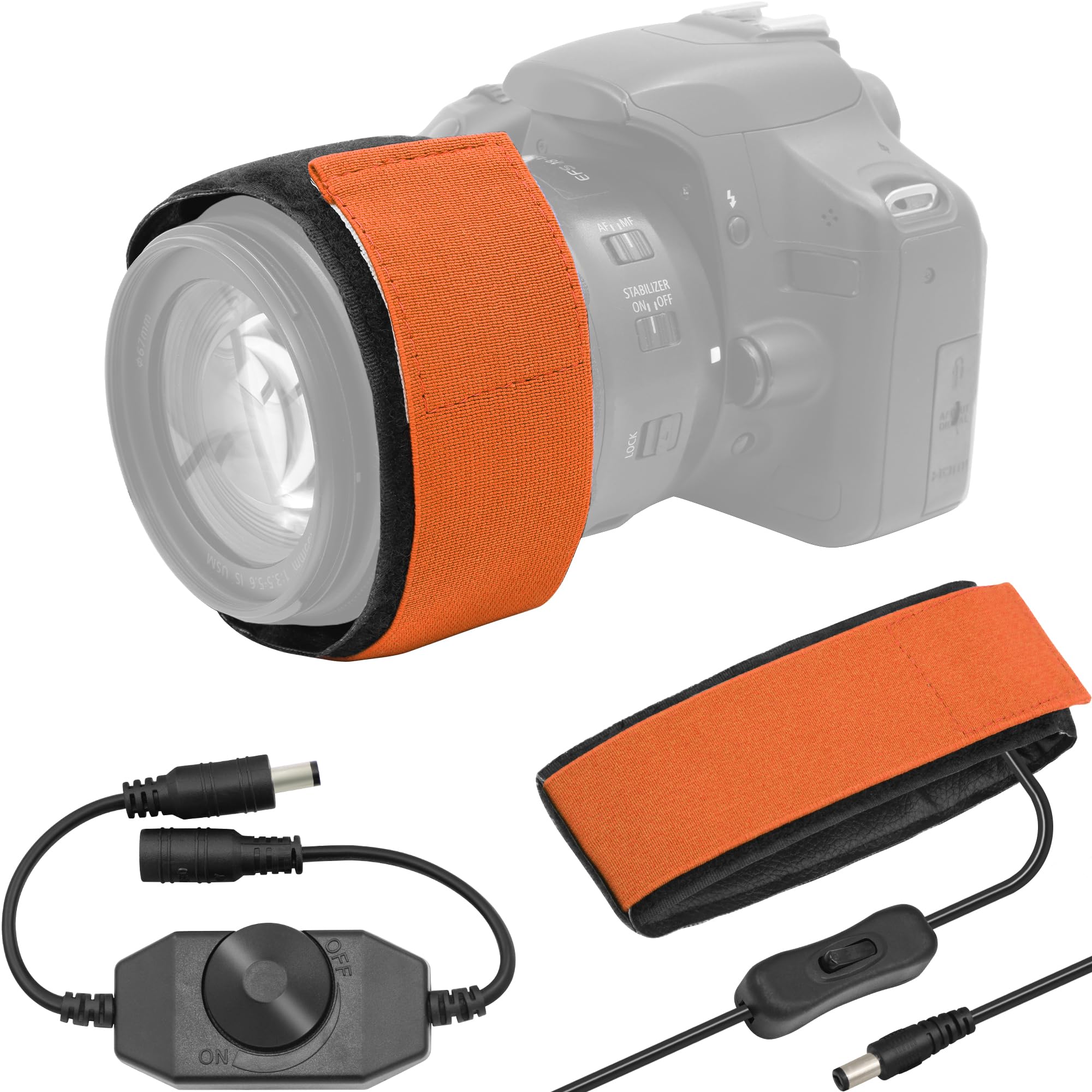 40cm DC Lens Warmer, Lens Dew Heater Strip, Stepless Temperature Regulator, Condensation Prevention for Telescopes Camera DSLR Lens Telescope Eyepieces Less Than 5 inch (125mm) in Diameter