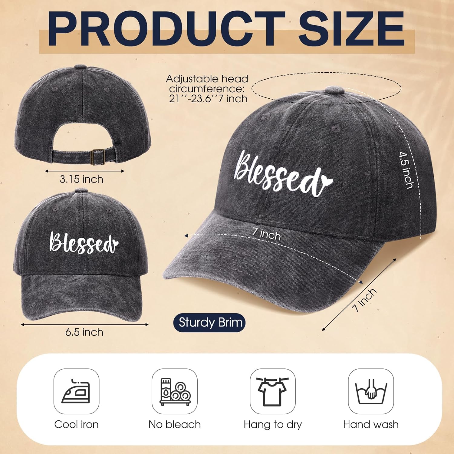 6 Pack Christian Hats for Men Women Baseball Caps Jesus Faith Religious Gifts for Church Pastor - Image 2