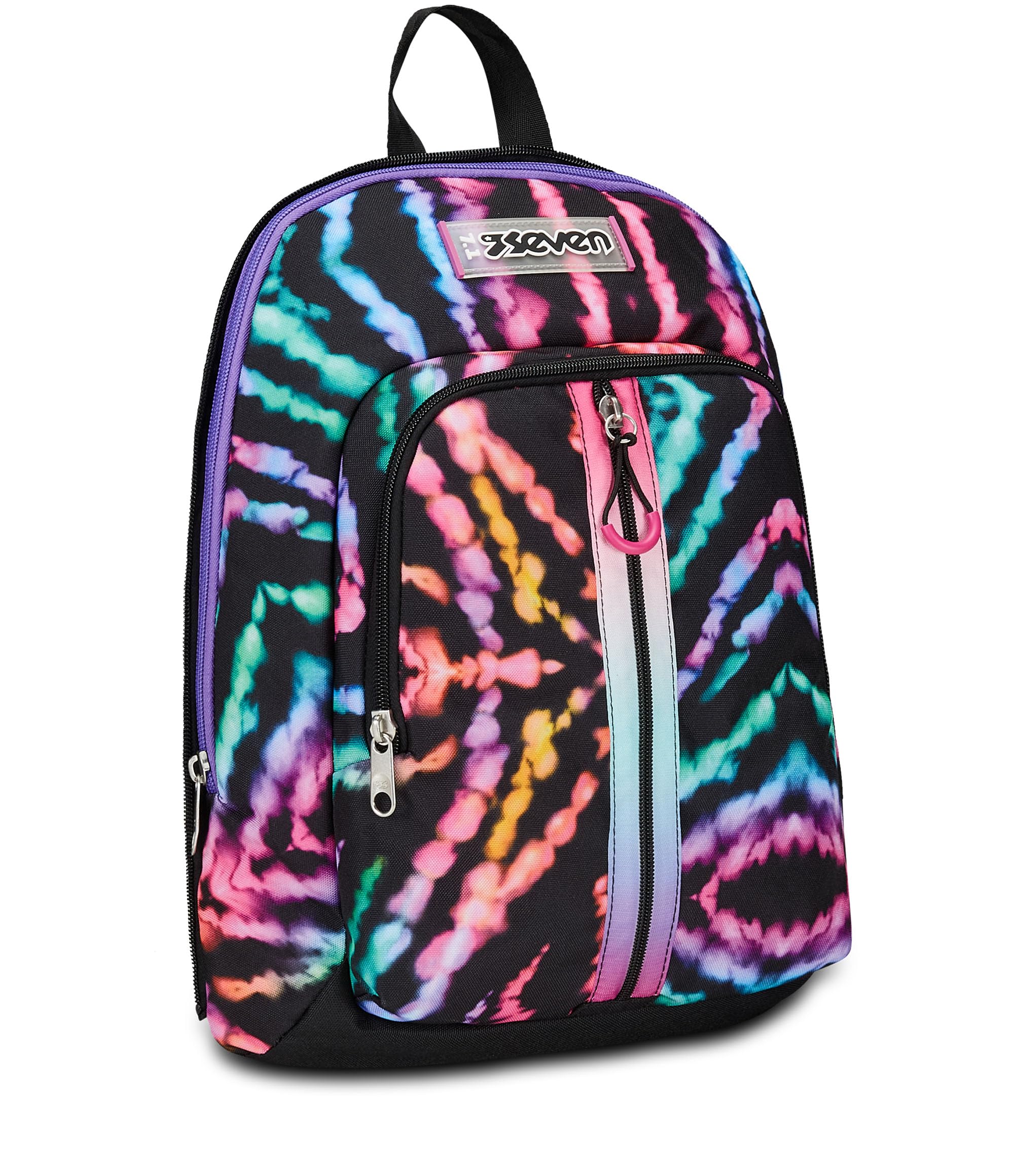 Seven Zaino Scuola Adavanced Detach, Nero Fucsia, Multi-Shade Girl, Doppio Scomparto Con Tasca Staccabile Uso Zainetto, Tasca Porta PC, Tasca Porta Borraccia, Zaino Medie e Superiori, Bambina Ragazza