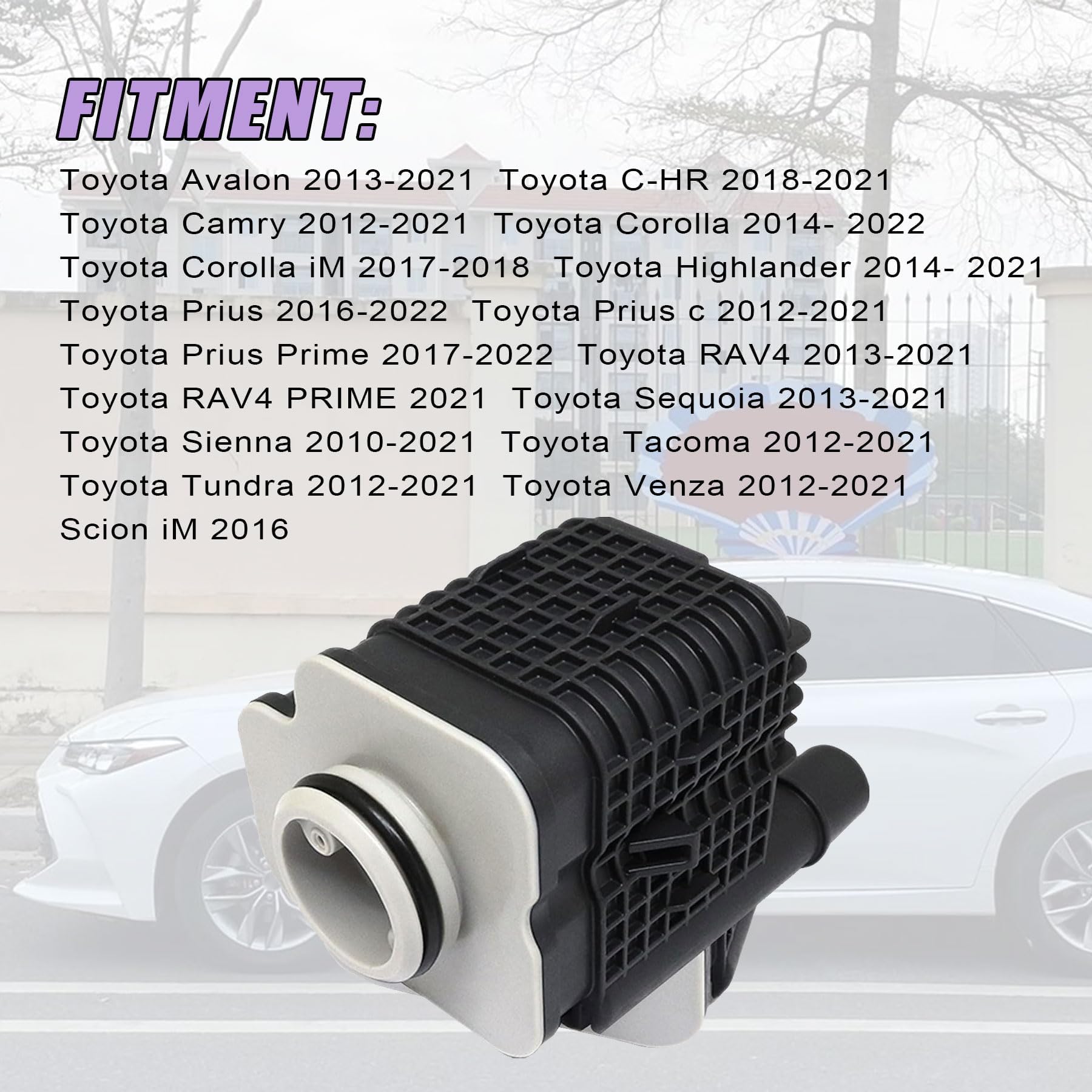 XQSMWF Vapor Leak Detection Pump Replacement Compatible with Toyota Prius 2016-2020 C-HR 2018-2020 Venza 2012-2015 Camry 2012-2020 Avalon 2013-2020 Corolla 2014-2020 90910-AF006 082100-0100