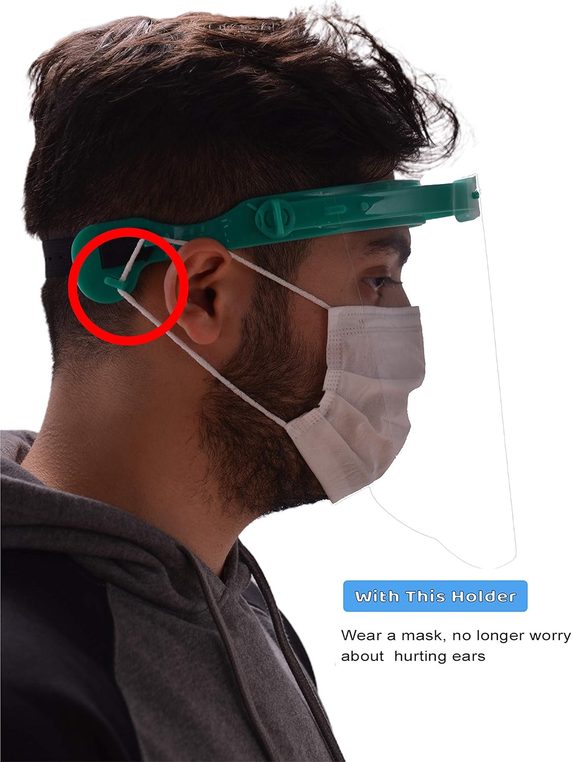Face Shield - Reusable Plastic Face Shield with Sponge Headband and Anti-Fog