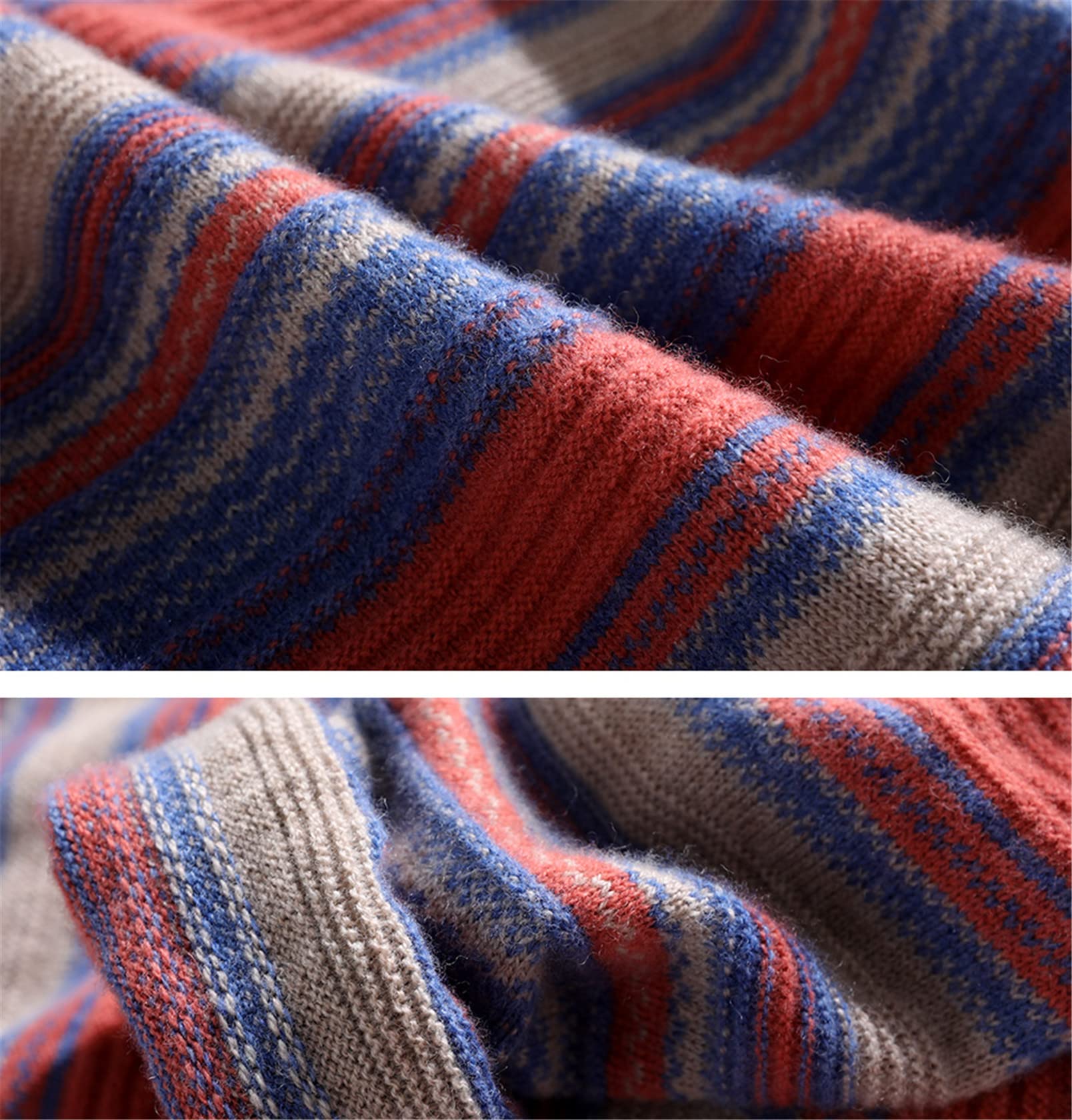 Damski kaszmirowy sweter golf ciepły wełniany dzianinowy sweter damski vintage sweter w paski