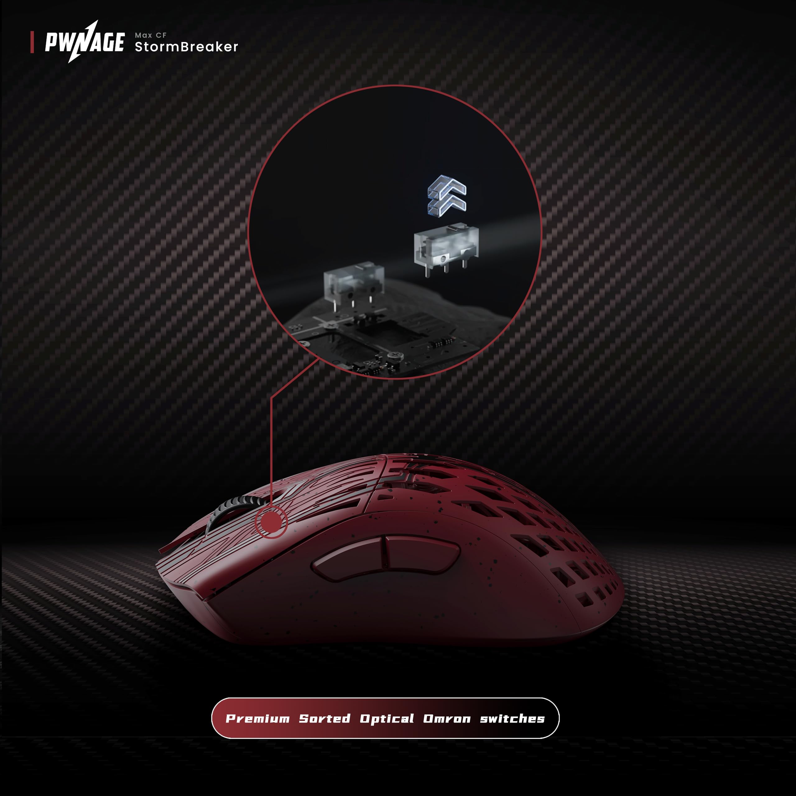 Pwnage Stormbreaker Max CF - Ratón inalámbrico de magnesio para juegos, 8 kHz, 46 gramos, ultraligero, eSports Pro Gamer, Flawless Professional 3950 XERO, sensor óptico 36.000 DPI - 8000 Hz -120 horas