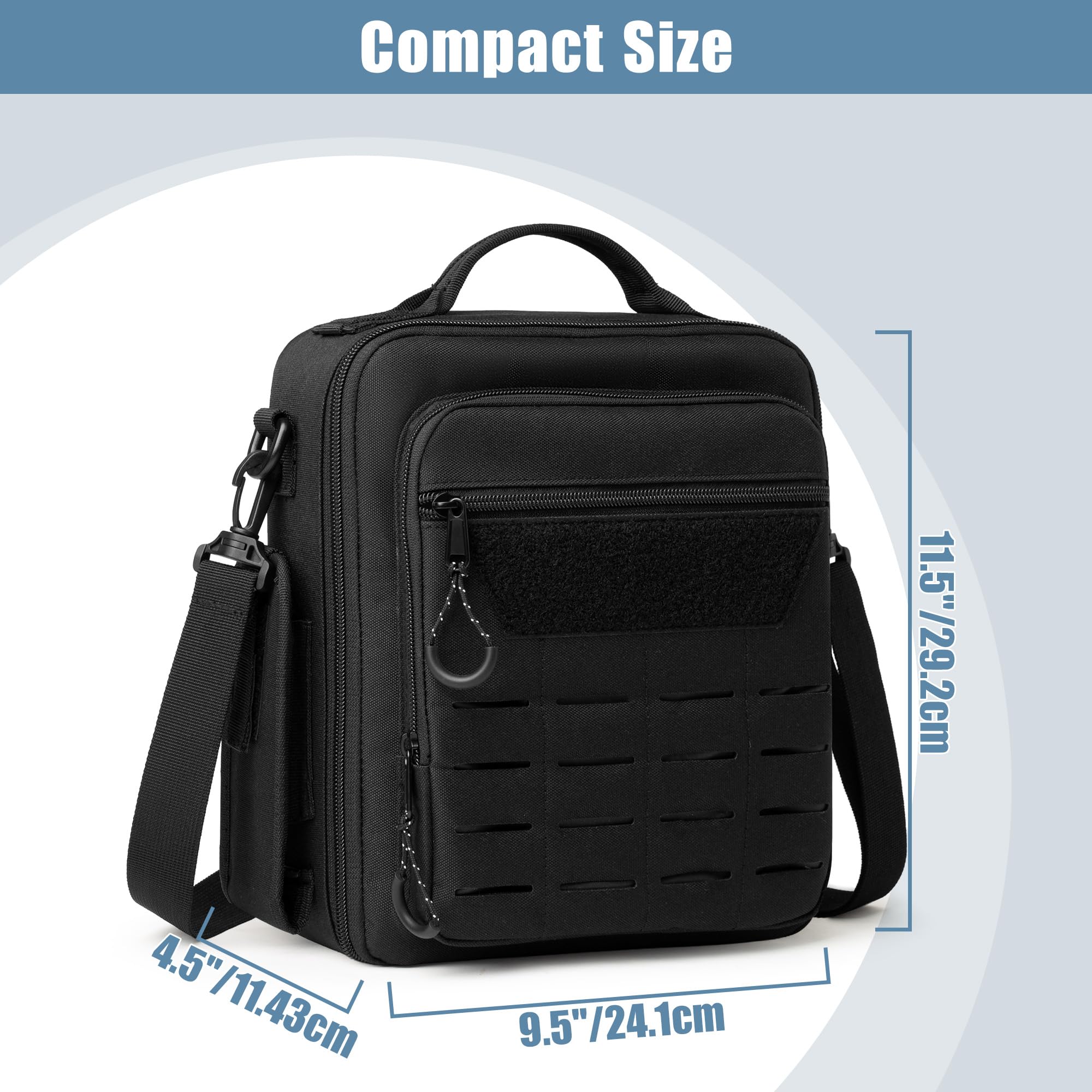 Damero Kopfhörer Tasche für Flieger, kleine Pilotenkoffer für Kopfhörer, Tasche für Flugkopfhörer mit Schultergurten, Schwarz