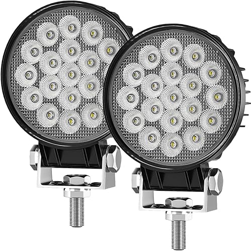 Adzoon Luces LED para tractor, 2 unidades de 4 pulgadas de inundación de 12 V, luces LED cuadradas de trabajo de conducción para camión, equipo,