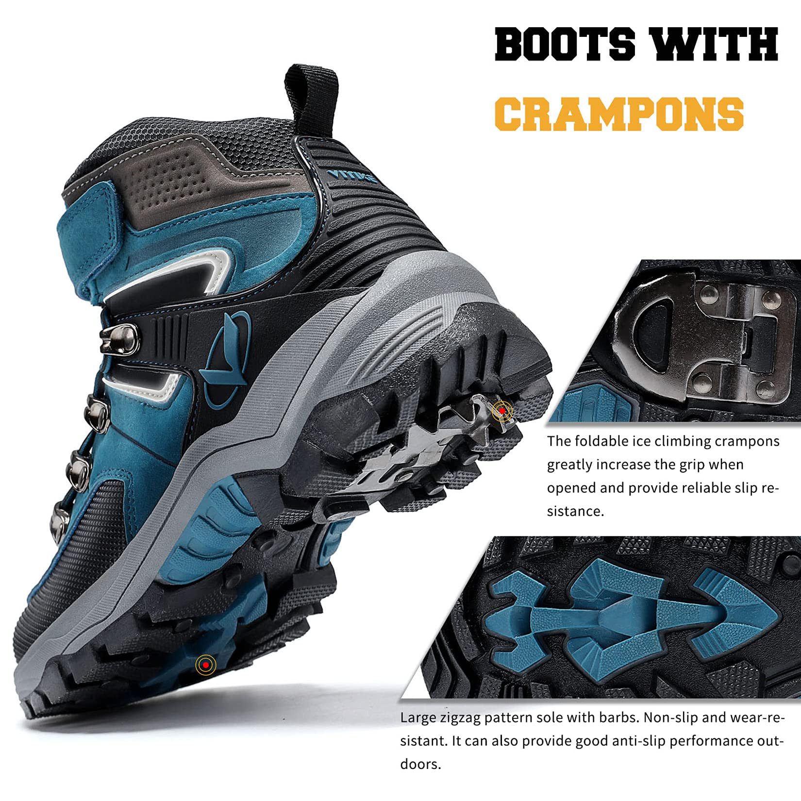 VITIKE Garçon Chaussures en Coton pour Enfants Bottes de Neige Hiver Filles Chaussures de Randonnée