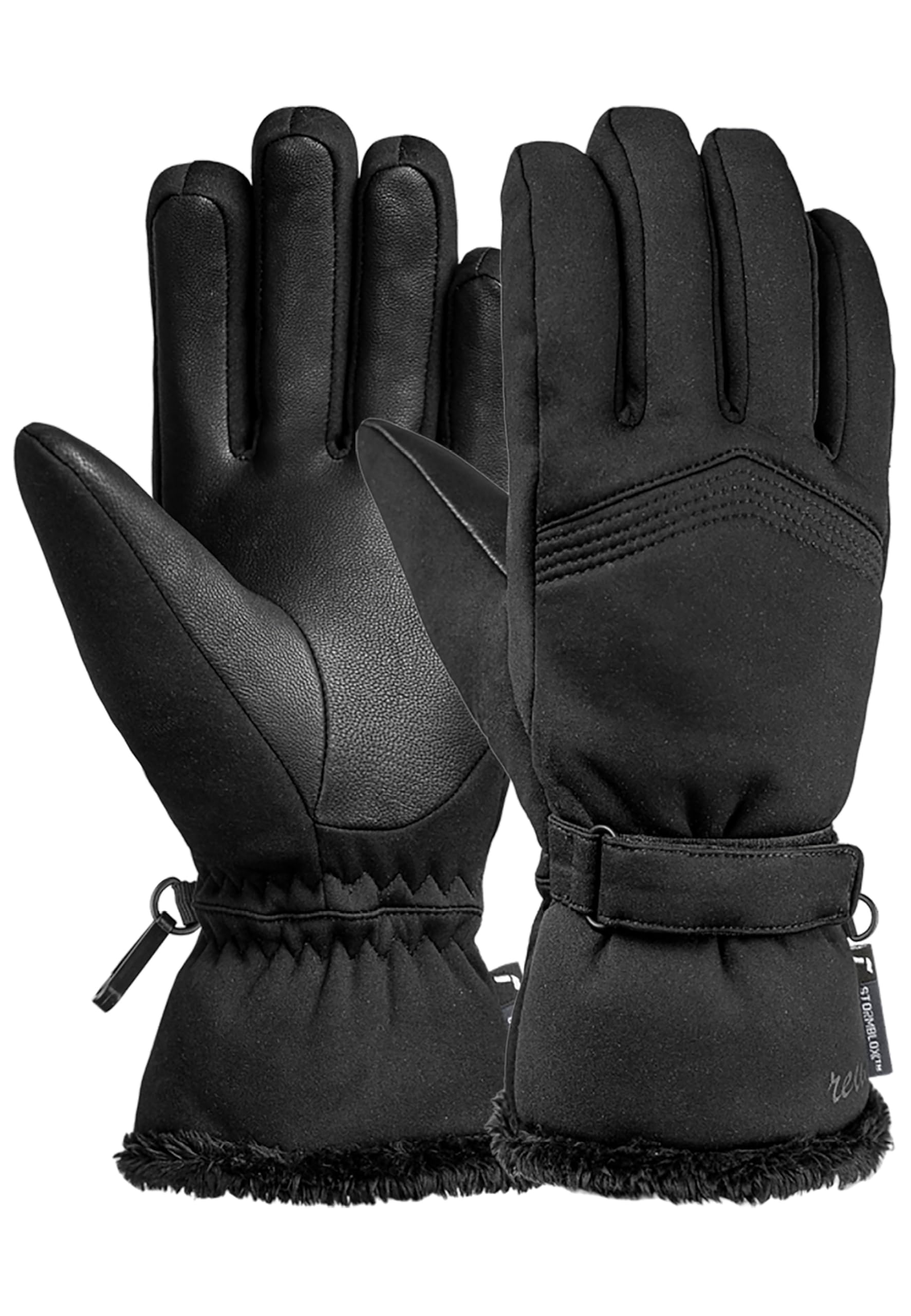 Reusch Silver Moon Damen Winterhandschuhe mit STORMBLOXX & Primaloft Gold – Fingerhandschuhe mit Ziegenleder-Innenhand, Winddicht, wasserabweisend, atmungsaktiv, weich, warm & sportlich-elegant