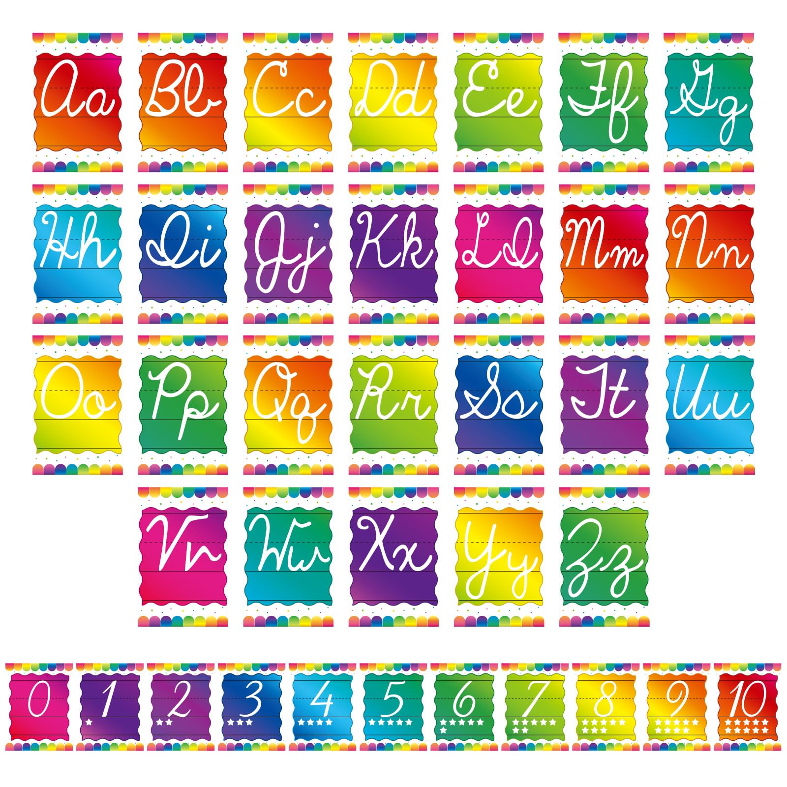 Lettres alphabet ondulées arc-en-ciel Gilprop rigides - 7