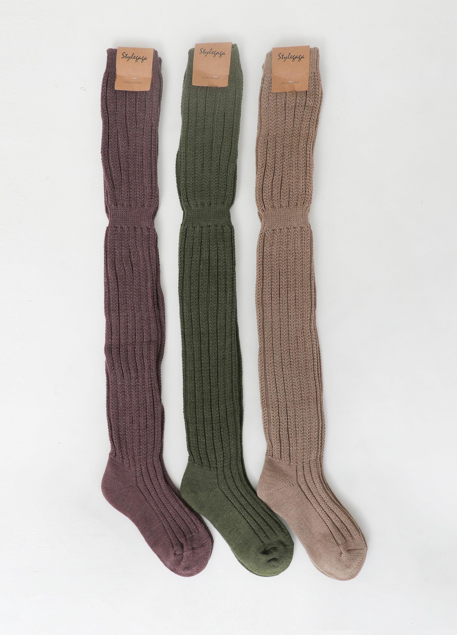 STYLEGAGA Winter Slouch Top Over The Knee High Knit Boot Socks