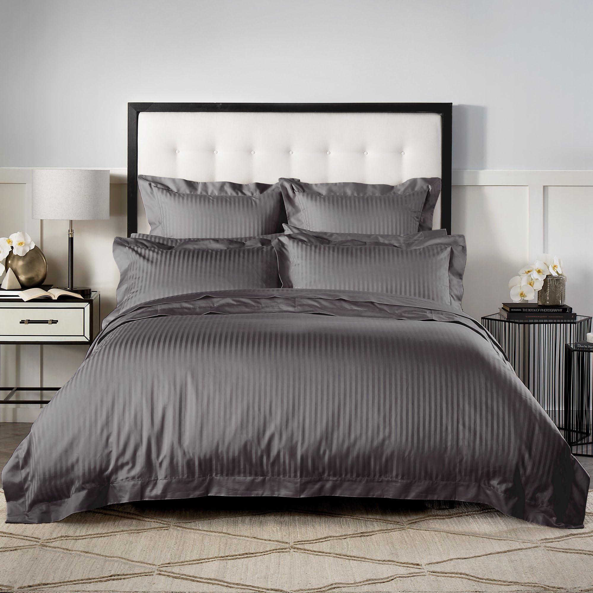 Sheridan Millennia Cotton 1200 Thread Count Super King Fitted Sheet, Dark Grey