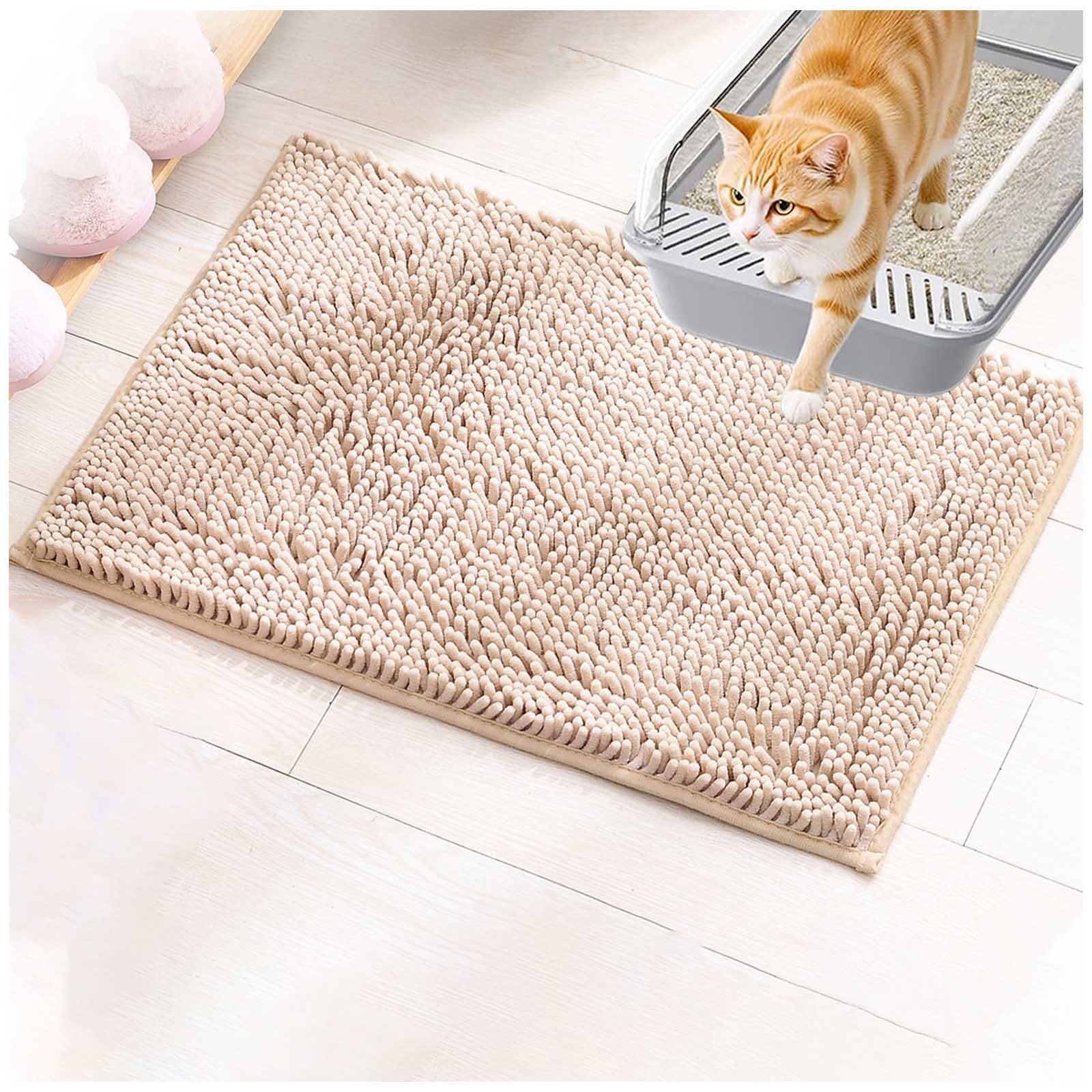Katzenstreu Matte 60x150cm, Katzen Teppich Weich Saugfähige Vorleger Katzentoilette Leicht Zu Reinigen