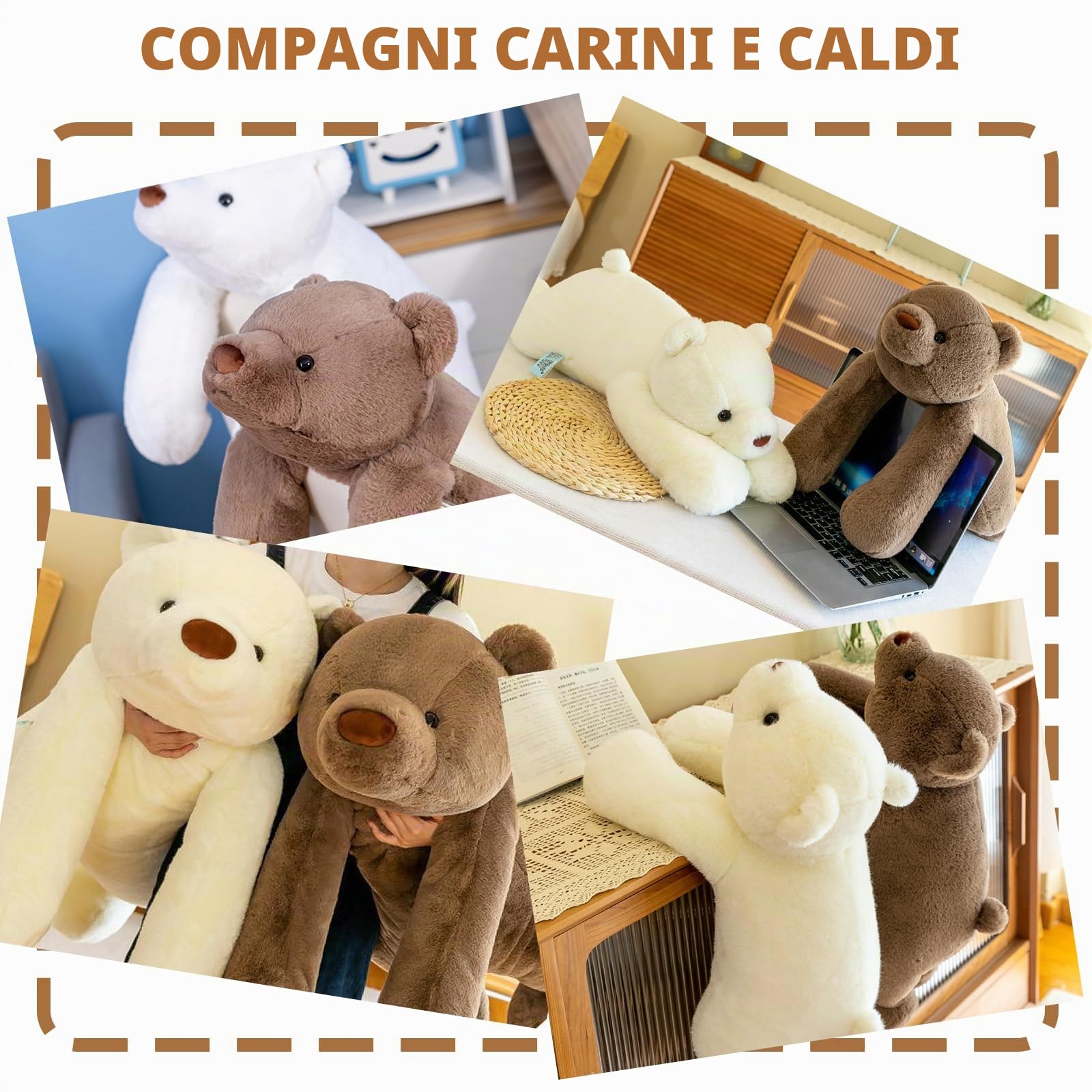 MeHoo 3.3LB Appesantito Peluche, 60cm Animali di Peluche Appesantiti | Giocattoli Sensoriali per L'autismo Bambola di Peluche Ansia Carina Regalo di Compleanno e Hoilday, Cane