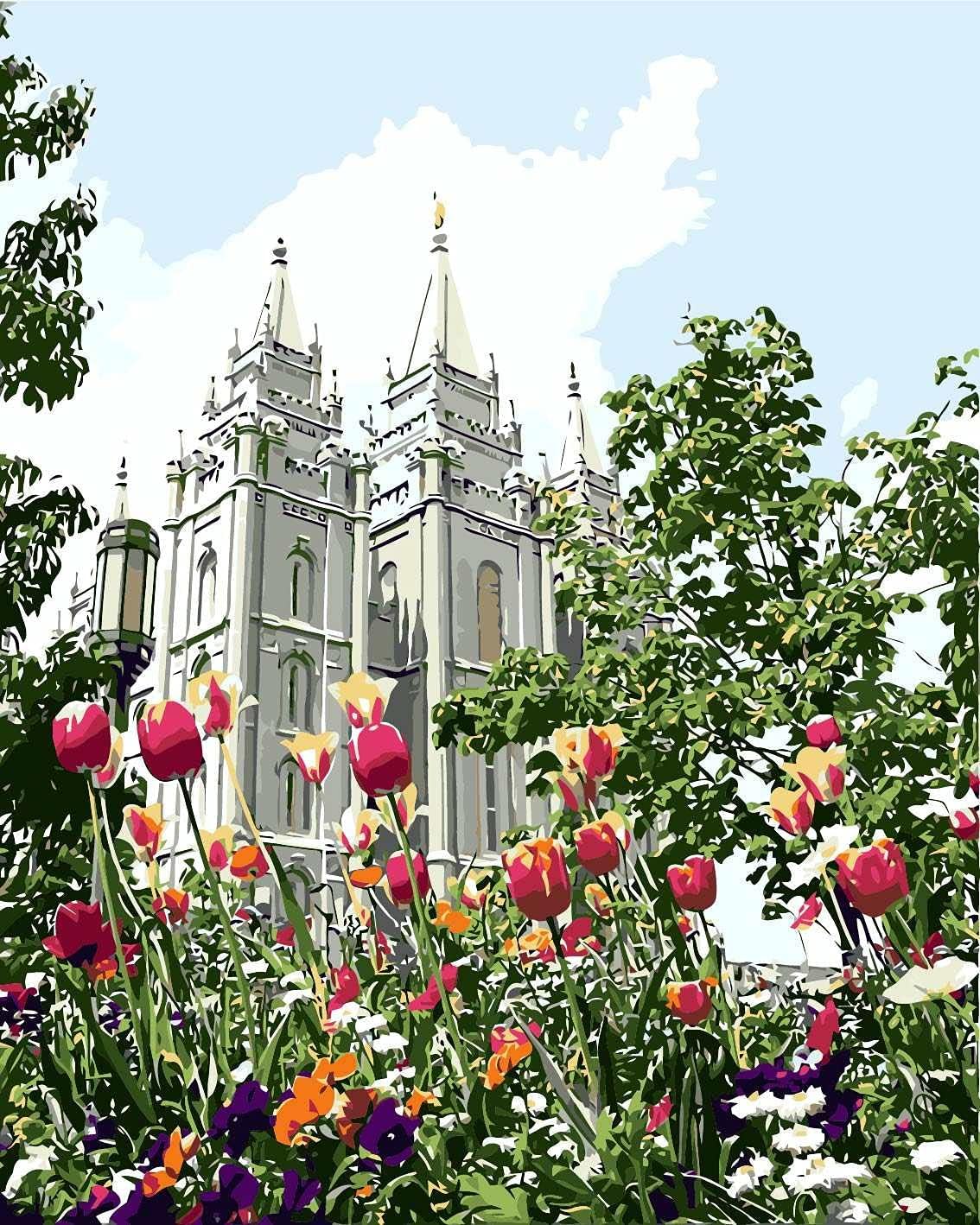 Innovant LDS Temple Paint by Numbers Kit DIY Oil Painting