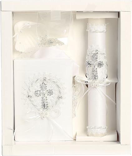 Juego de velas de bautismo para niñas, juego de velas de bautismo católico para niños, kit de velas bautismales, juegos de Biblia, decoraciones para