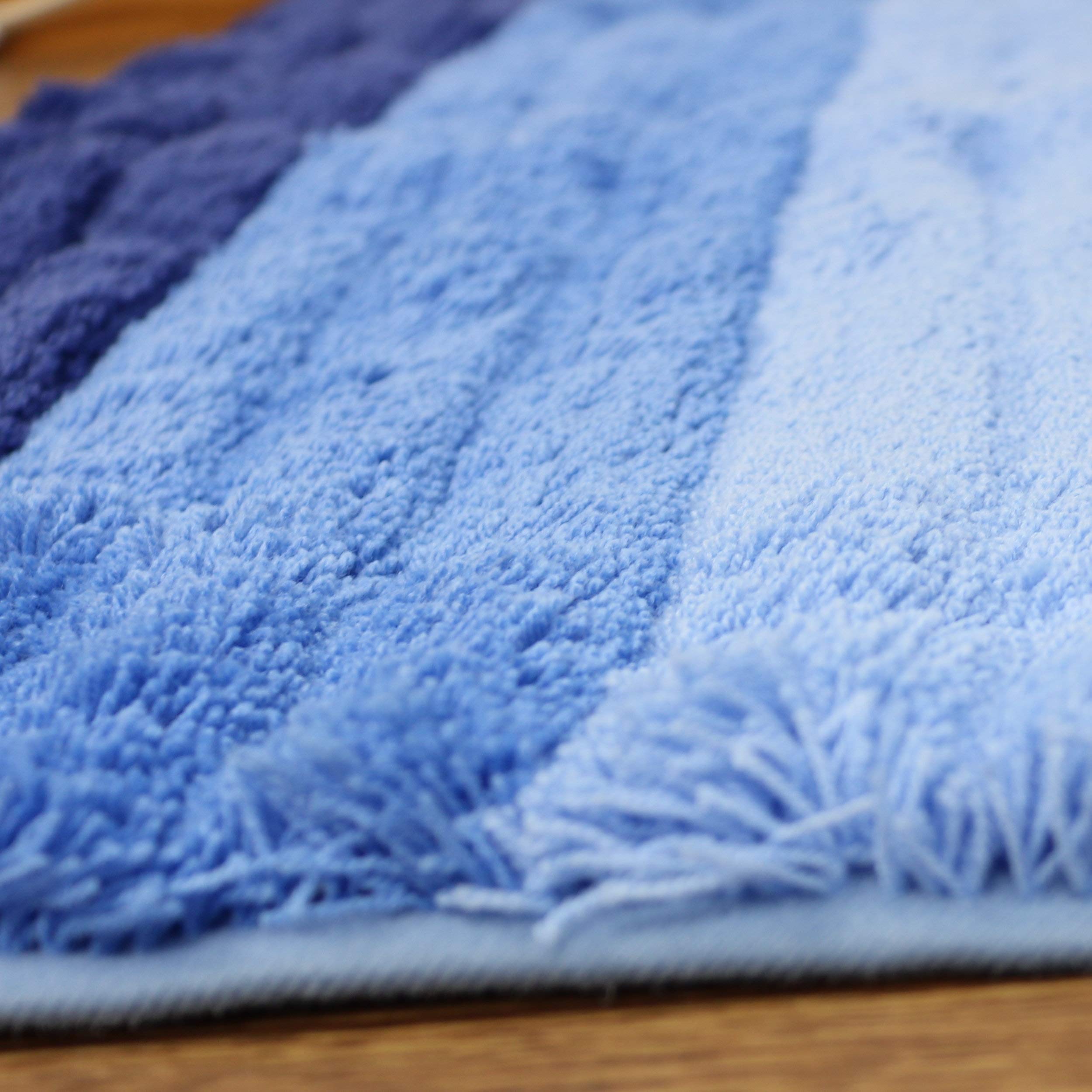 トイレマット 新品 セット 4点 耳長 ロング 吸着 ブルー フレッシュデオ フレッシュデオ 耳長トイレマット 約105cm×70cm （ 洗える 耳長