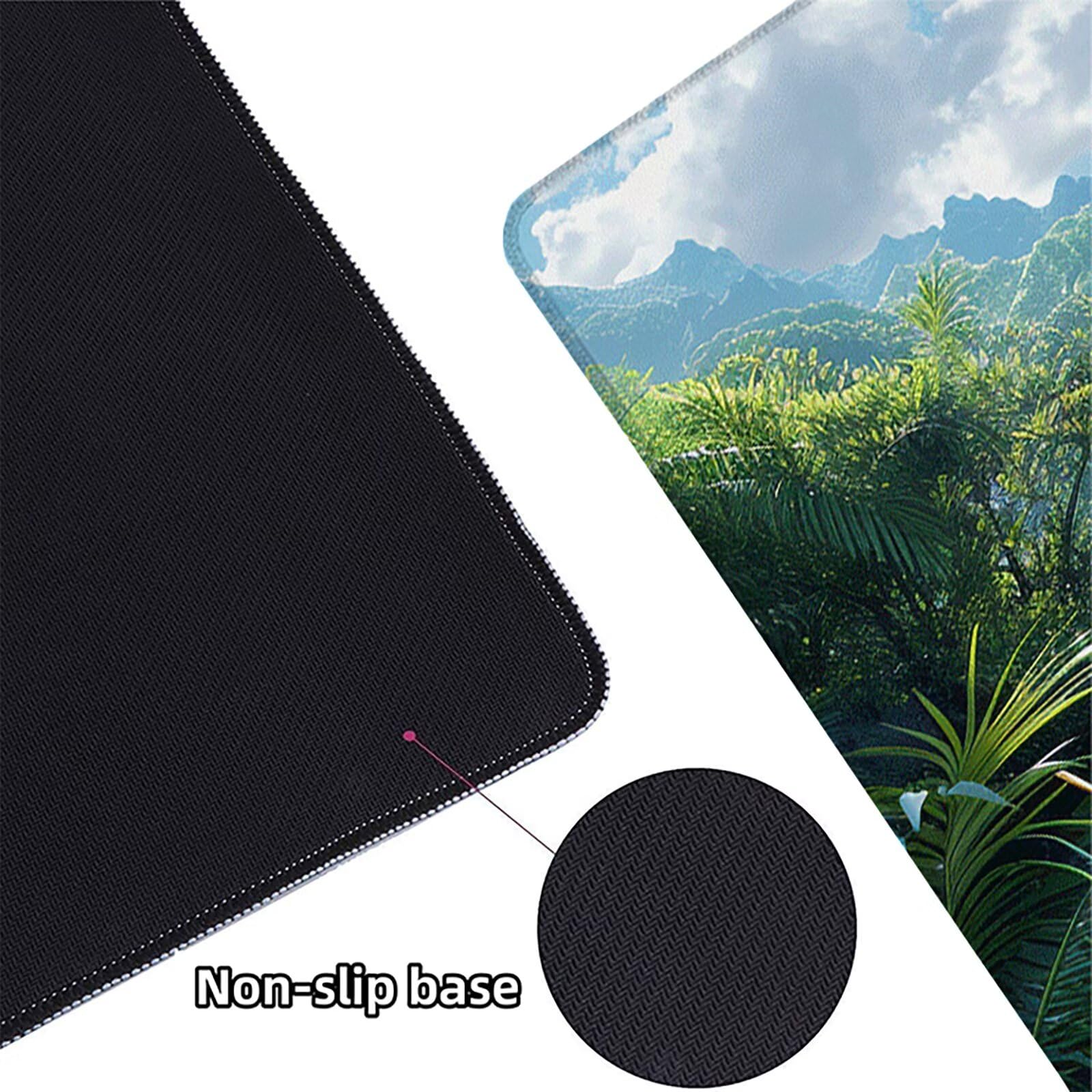 Bosque Alfombrilla Ratón Gaming XXL 1500x800x3mm, Alfombrilla Gaming Verde Mousepad con Base de Goma Antideslizante, Impermeable Desk Mat para Teclado y Raton, Accesorios Gaming Regalos de Hombre Z-9