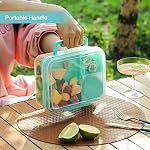 Finorder Rectangle Portable Bento Lunch Conteneur Box avec poignée, BPA Conteneur de nourriture Snack gratuit pour le travail Pique-nique Voyage, 56-oz Boîte à déjeuner de qualité alimentaire avec 5-oz Coupe de yaourt