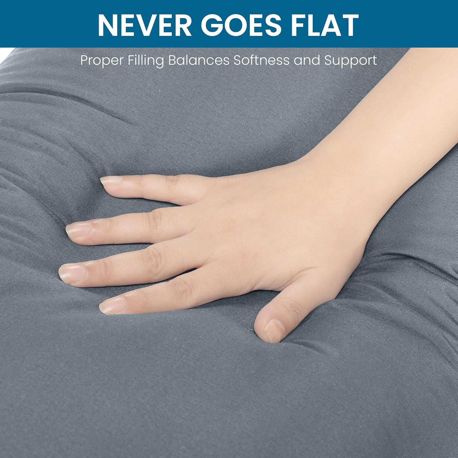 Utopia Bedding Cuscino per Dormire laterale 40x145 cm, Cuscino Lungo Per Gravidanza e Sostenere la Maternità, Cuscini Corpo (Grigio)