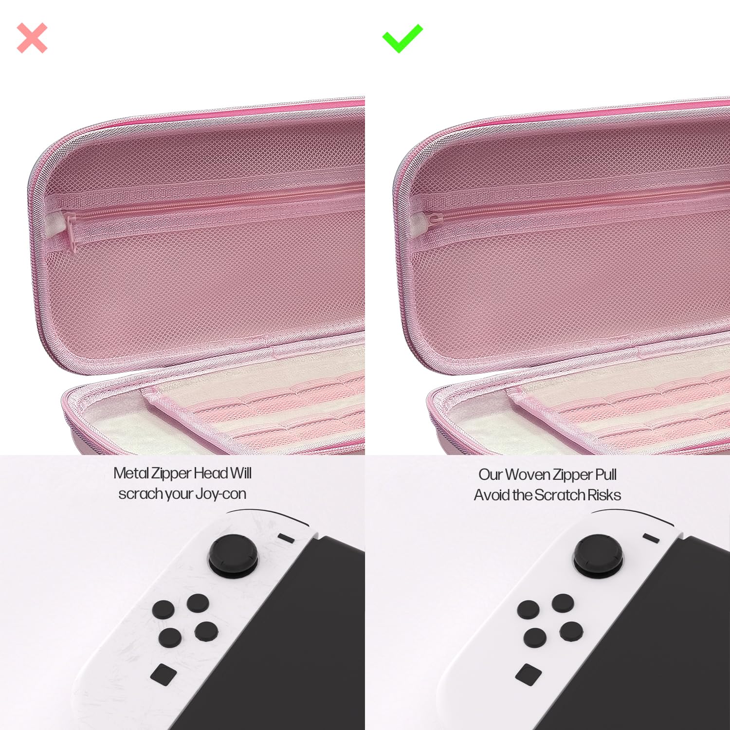 Mytrix Switch 2 Carry Case Compatible with Nintendo Switch 2 Console, Accessories and Games, Portable Travel Case Bundle, Hardshell Pouch Girl Storage Bag, Sakura Cute Pink