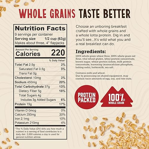 Vista 11 de Kodiak Cakes Protein Pancake Power Cakes, mezcla para hornear flapjack y waffle, chocolate negro, 18 onzas (paquete de 6)