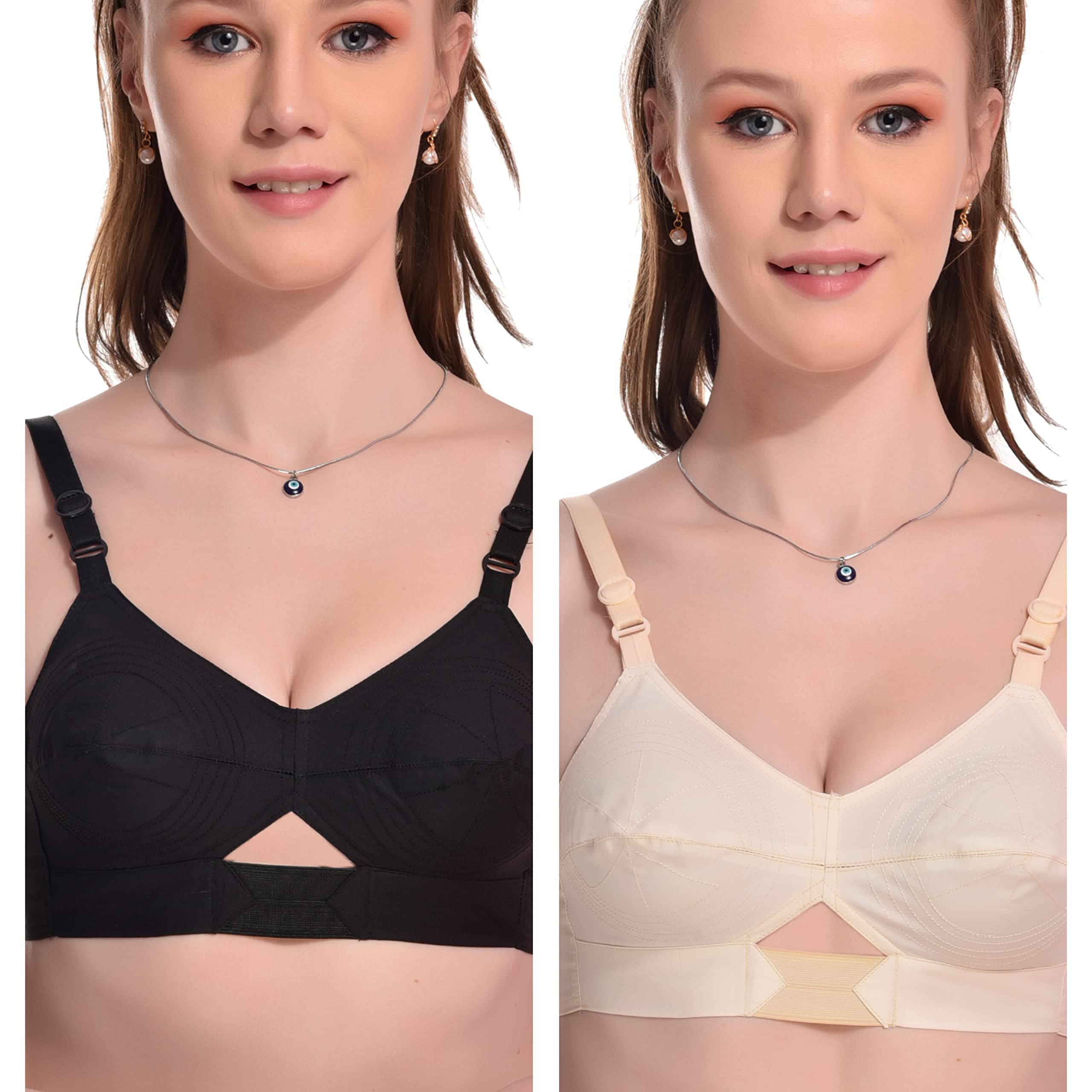 HIAKAN INTERNATIONAL Women's Full Coverage T-Shirt Non Padded Chander Kiran Bra Cotton Bra