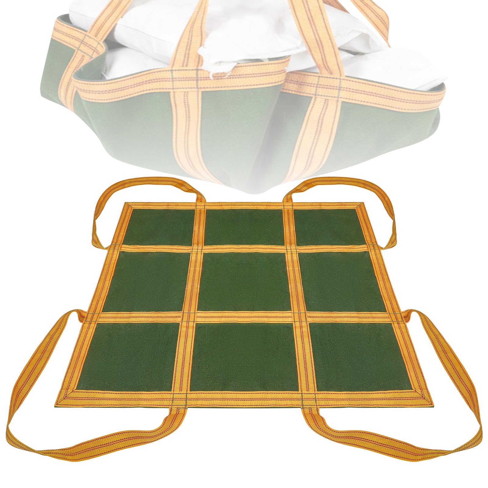 Hangendes Hebenetz, Leinwand Frachtnetz, Hängendes Net, Tragkraft 1 Tonnen | Lastenheber Netz mit verstärkten Griffen, für Baustoffe Waren Lieferung Entladung (100cm * 100cm)