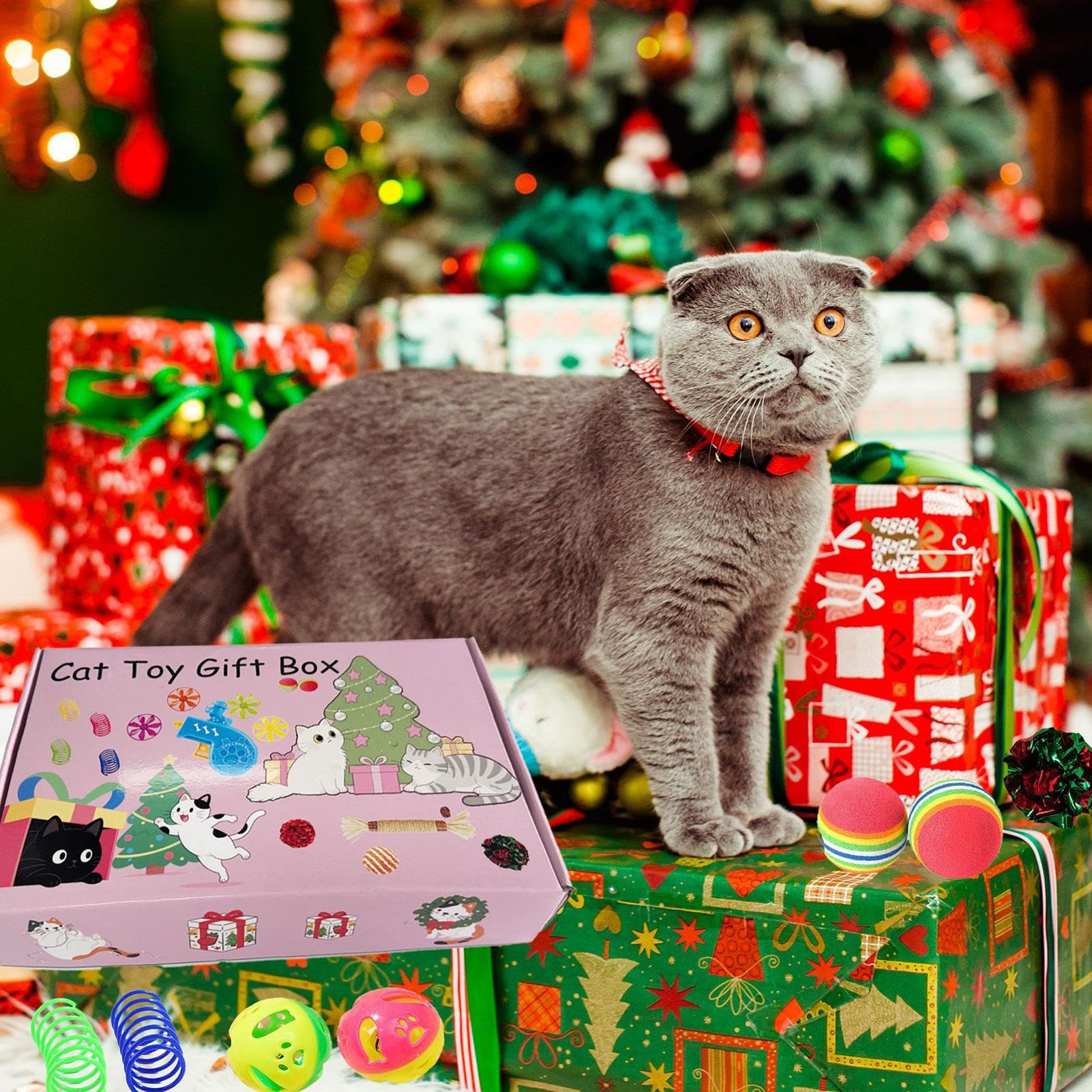 Genérico Juego De Juguetes para Gatos Variedad de Juguetes Felinos | Entretenimiento Que Favorece Salud , Reducción De Estrés, Juego Interior, Necesidades De Rascado Y Ejercicio